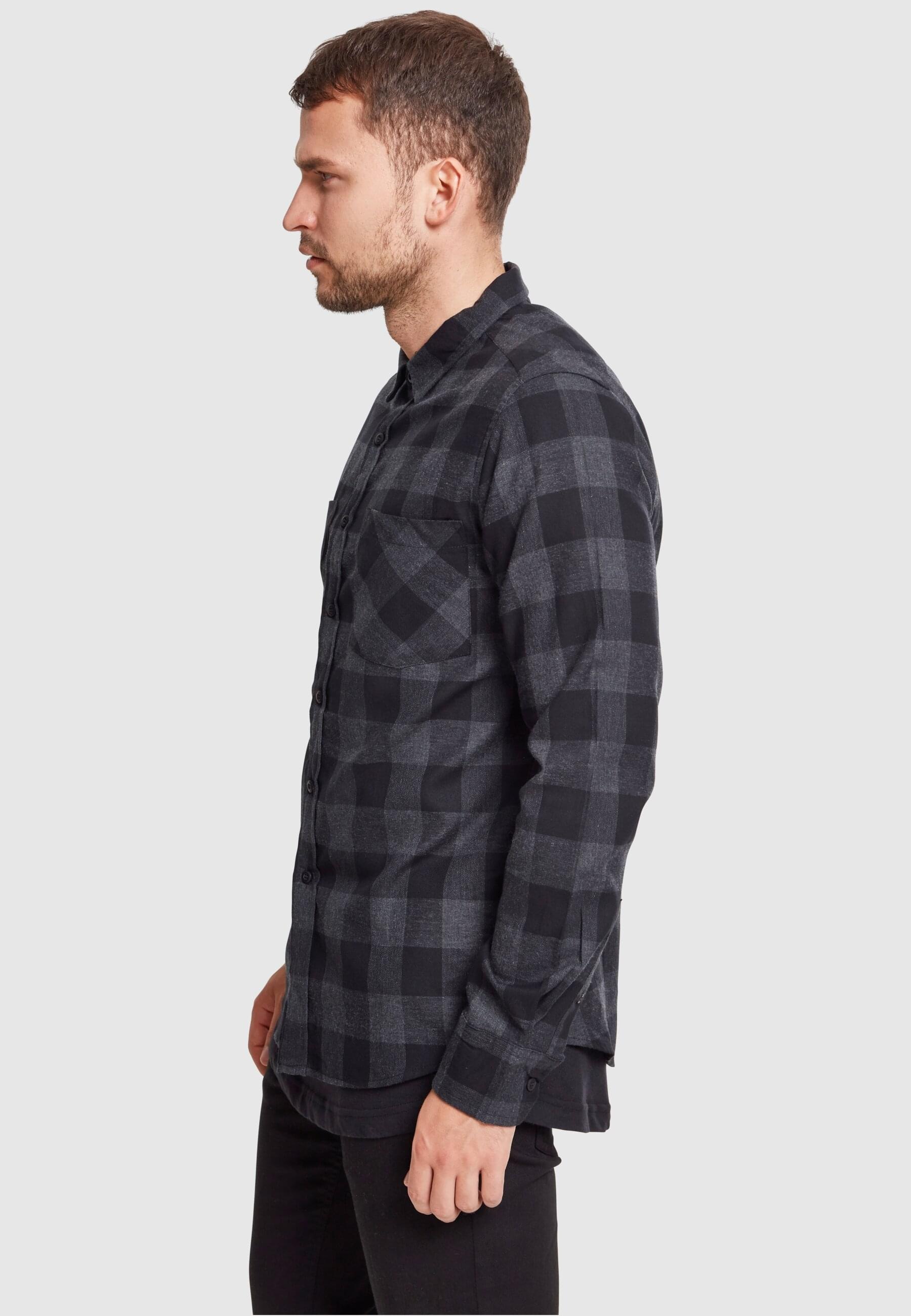 URBAN CLASSICS T-Shirt »Urban Classics Herren Checked Flanell Shirt«, (1 tlg.)