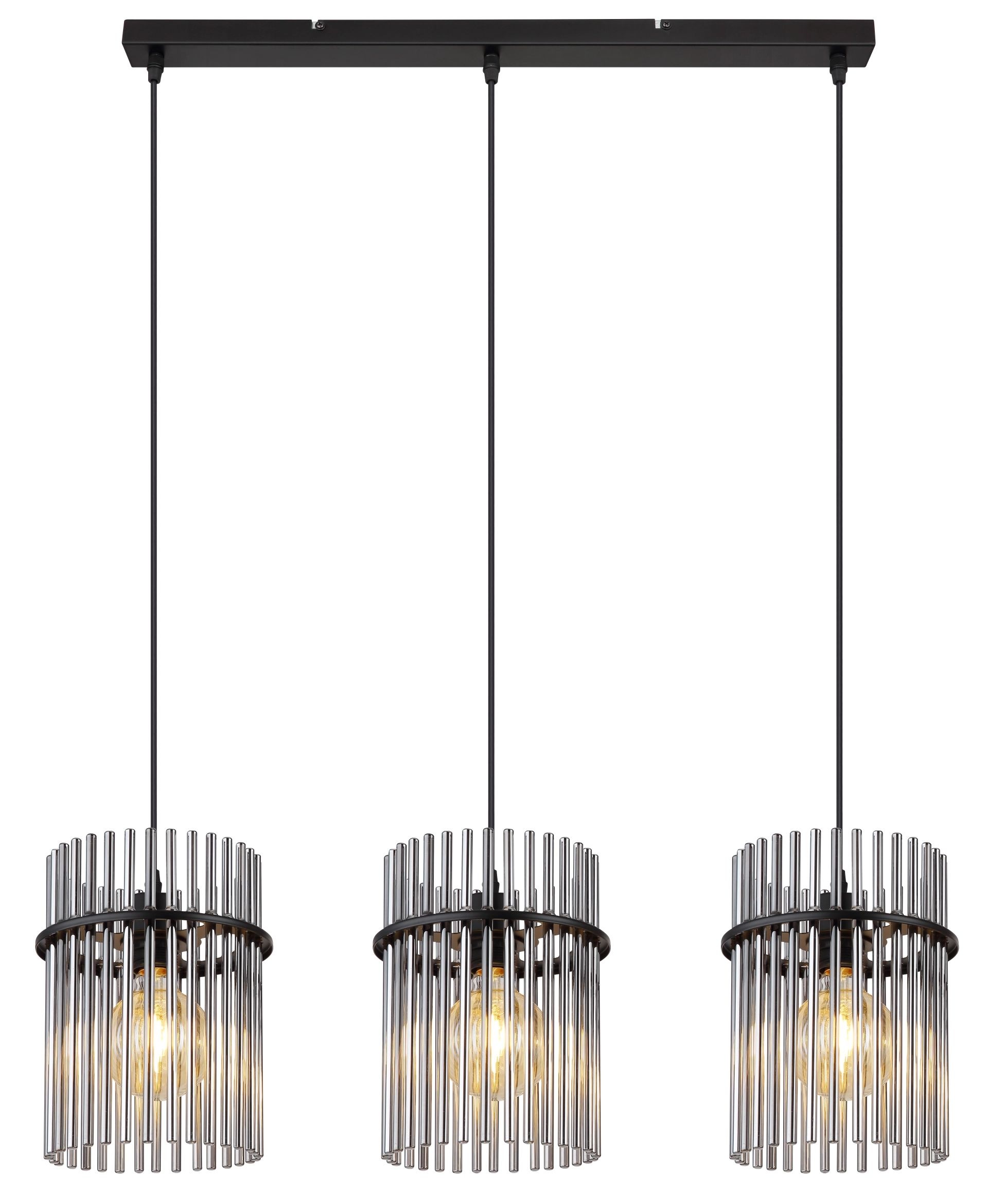 GLOBO LIGHTING Pendelleuchte »GORLEY«, 3 flammig, Leuchtmittel E27 | ohne Leuchtmittel, Design Glasstäbe, Deckenlampe, Wohnzimmer, Esszimmer, Hängeleuchte
