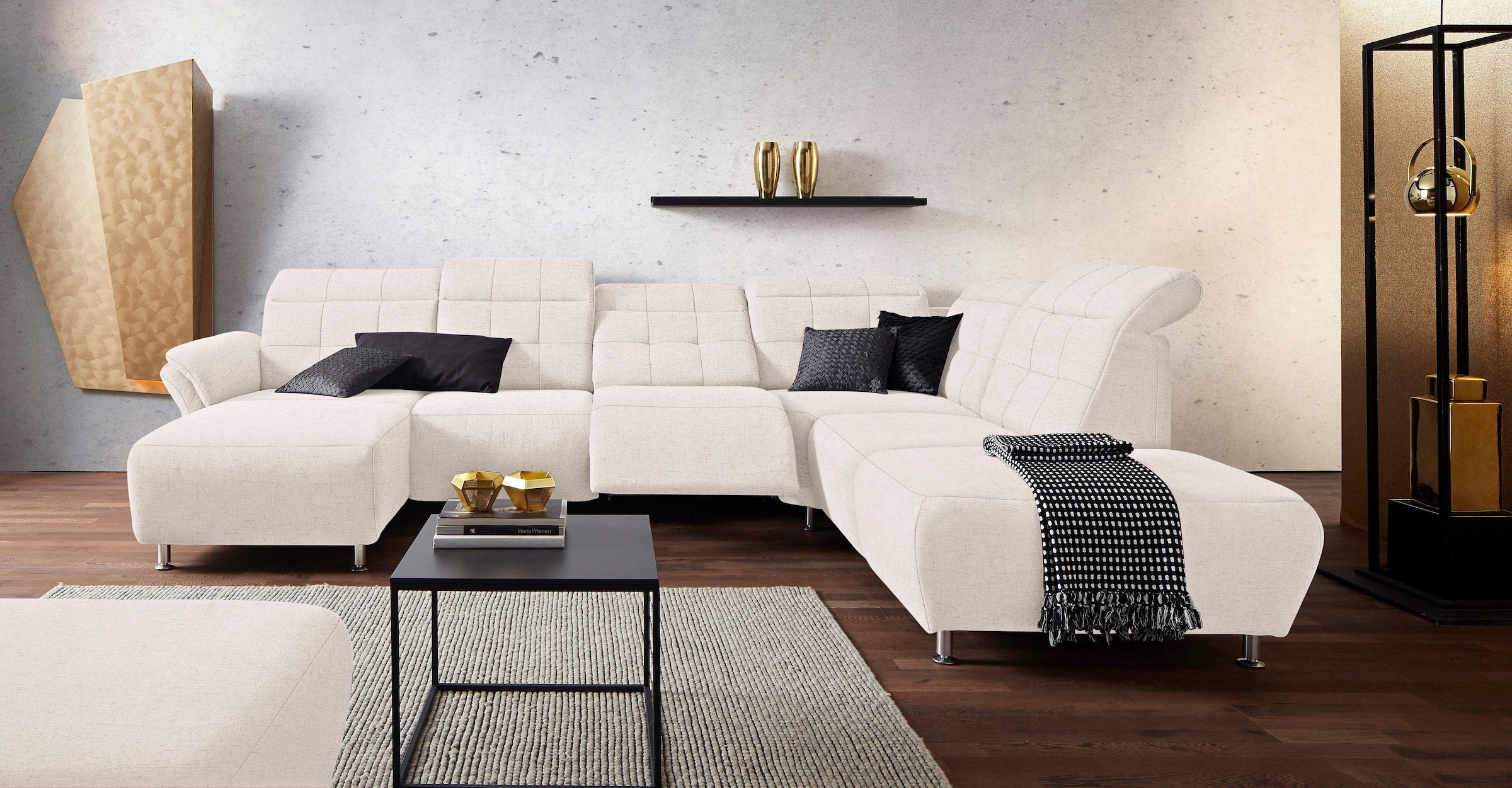 Home affaire Wohnlandschaft "Manhattan U-Form" 2 Sitze mit elektrischer Rel günstig online kaufen