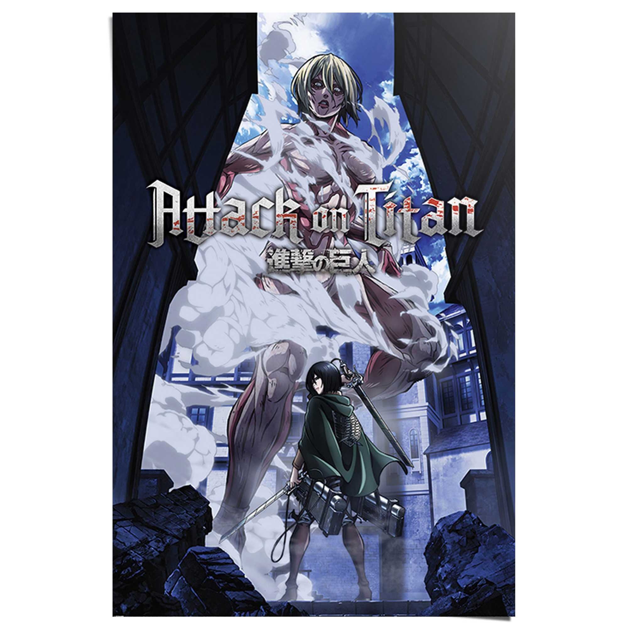 Reinders! Poster »Attack on Titan S3 - female titan approaches« 1 Stk. tlg. Teenager Zimmer - Bilderdruckpapier - Film und Fernsehen - 61x91,5 cm