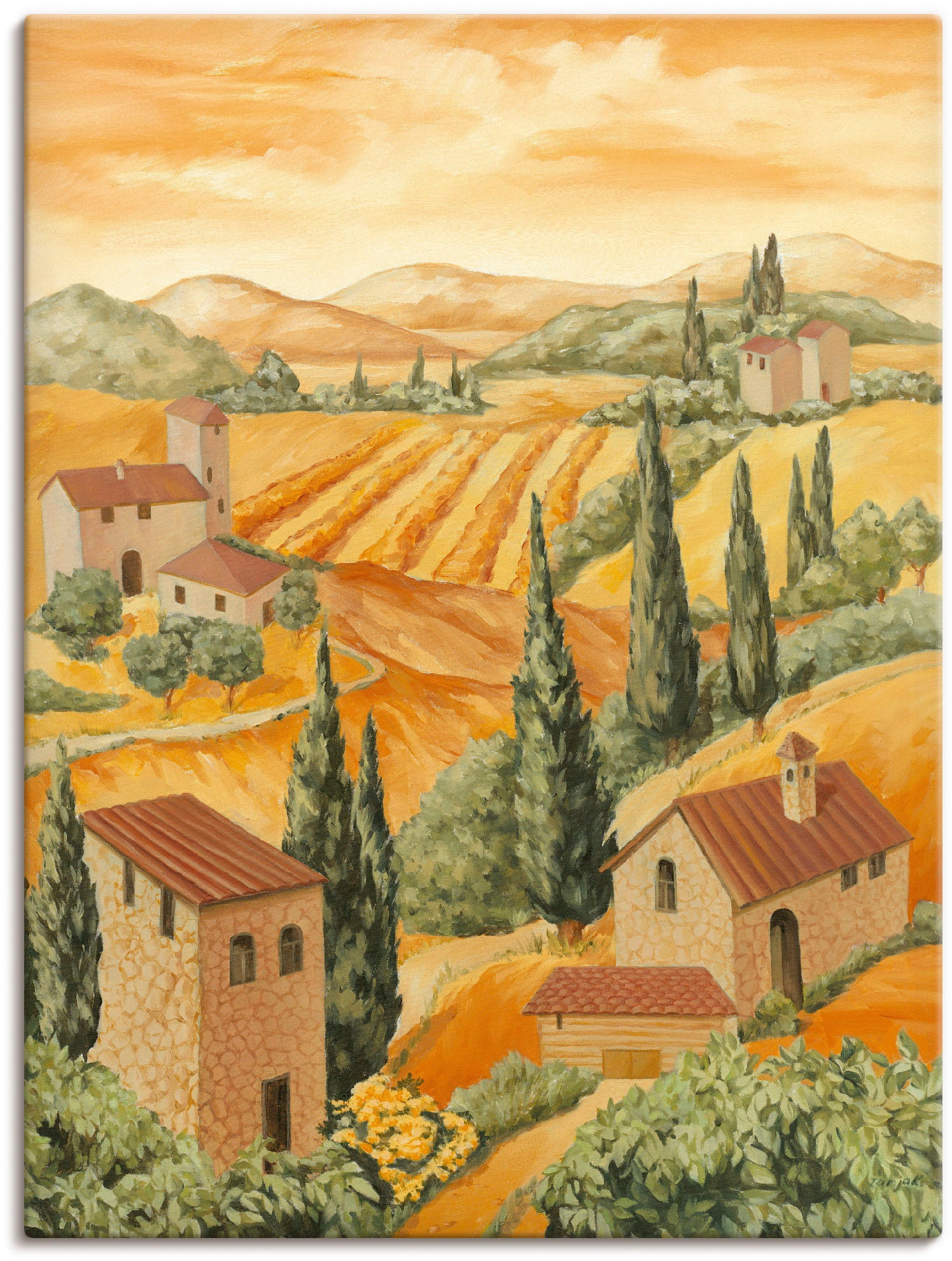 Artland "Italien Toscana" Europa 1 Stk. tlg. auf Holzrahmen gespannt günstig online kaufen