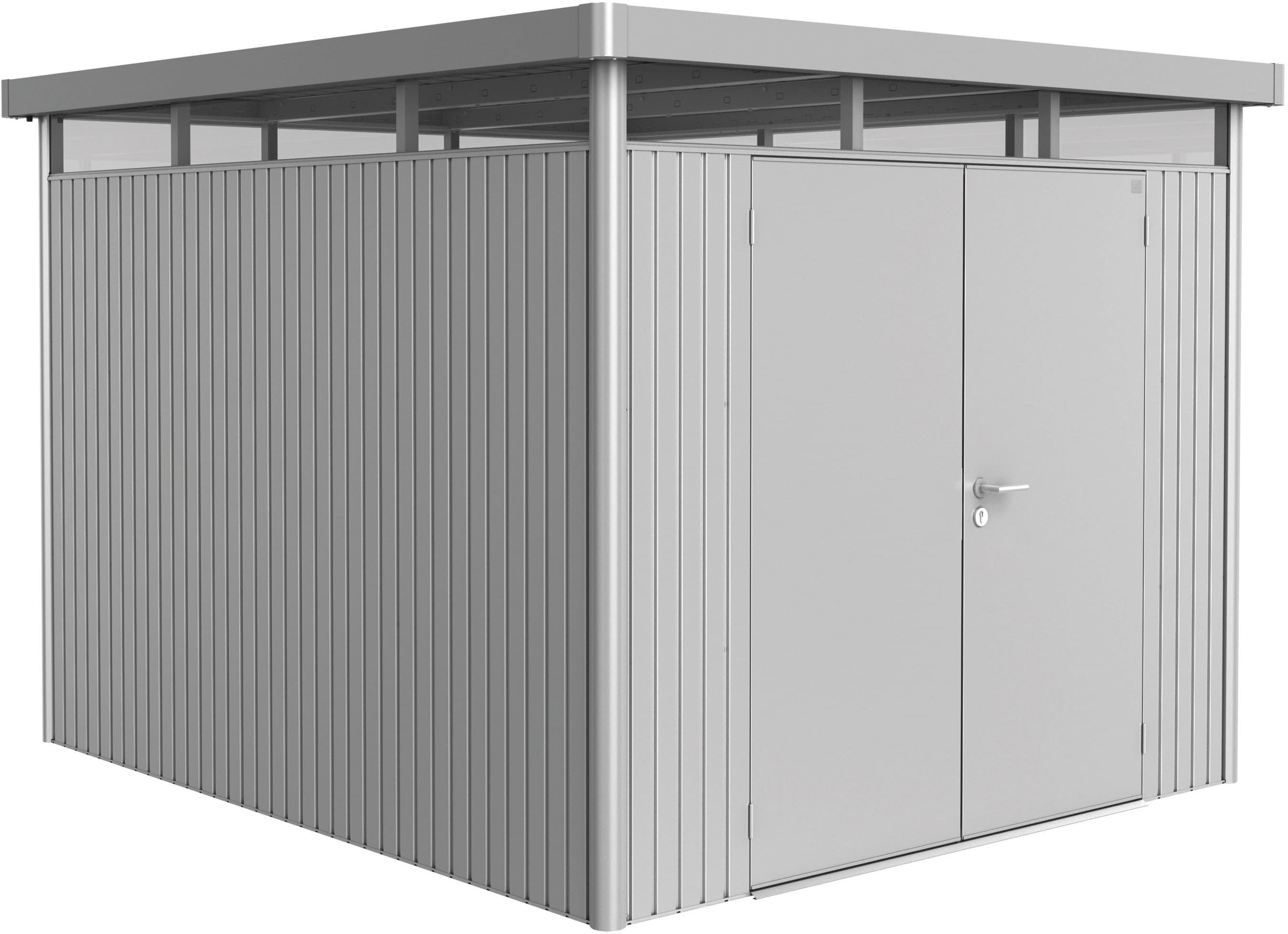 Gerätehaus BIOHORT, silber, Stahlblech, Garten, Gerätehäuser, "HighLine Gr. H5", quarzgrau-metallic