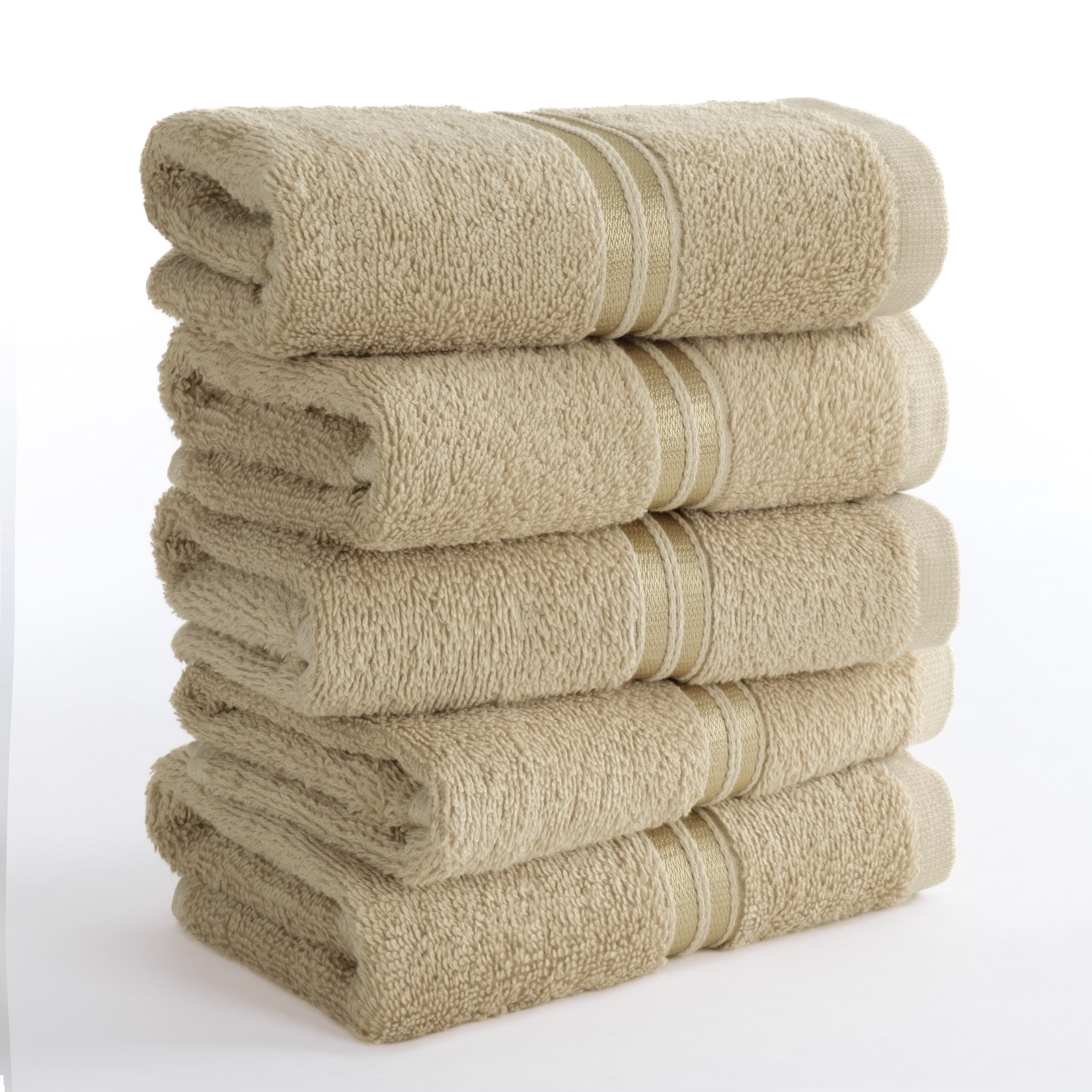 HAMMETEX Gaestehandtuecher "5er Set, 30x50 cm, weich & saugstark, 100% Baumwolle" mit Bordüre, einfarbig, Schlaufe, 100% Baumwolle Frottee