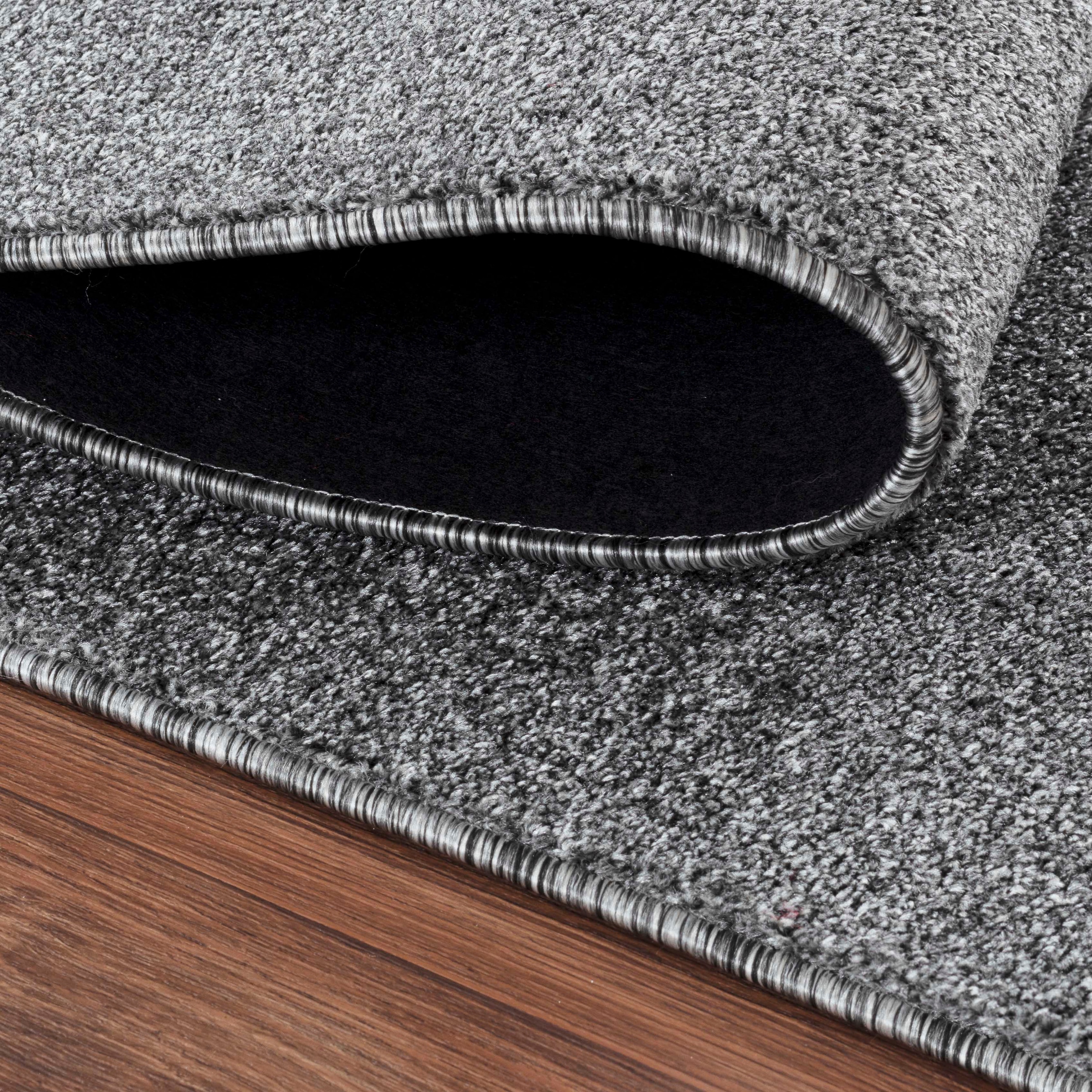my home Teppich »Kurzflor-Frisee MALAGA 4700 uni meliert«, rechteckig, 10 mm Höhe, Wohnzimmer, Schlafzimmer, flacher robuster Teppich, Läufer und Rund