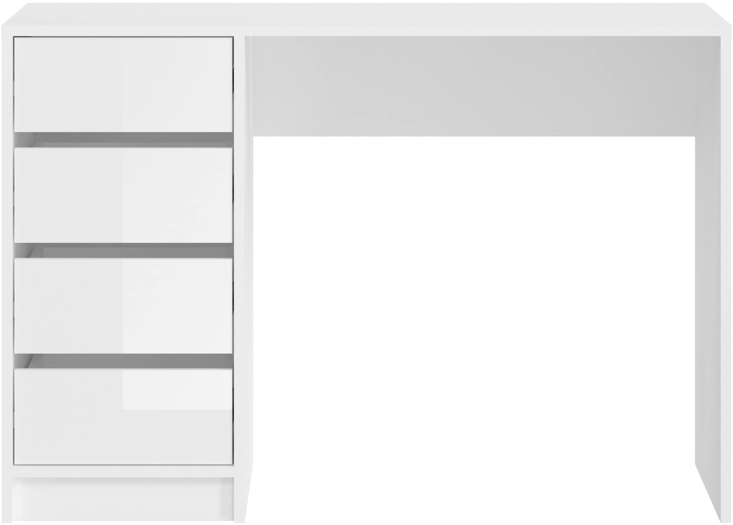 Home affaire Schreibtisch "Pisa, Breite 110 cm, 4 Schubkästen, hochglanz Sc günstig online kaufen