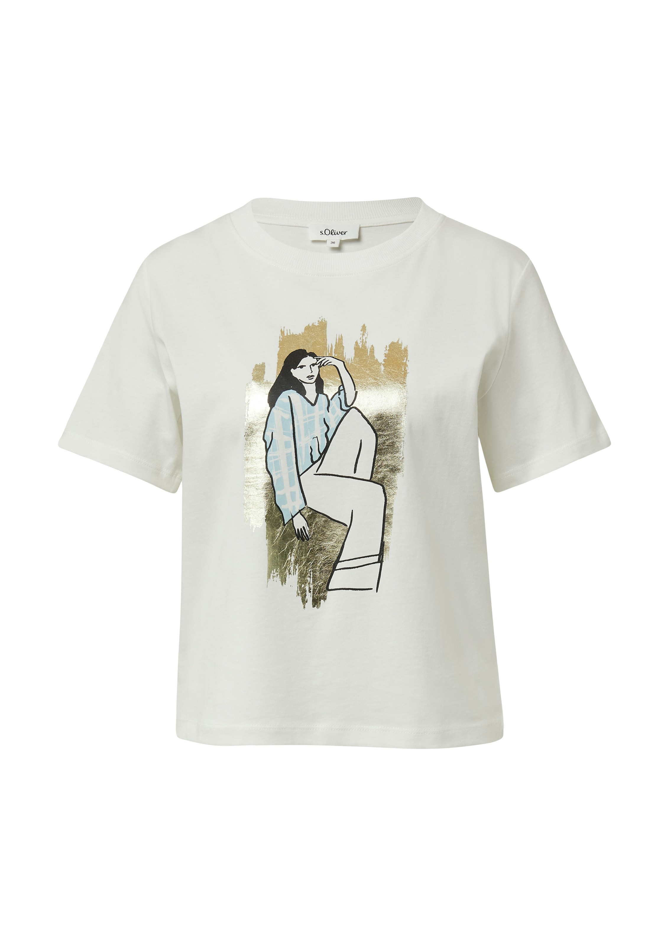 s.Oliver T-Shirt mit Flitzer-Print