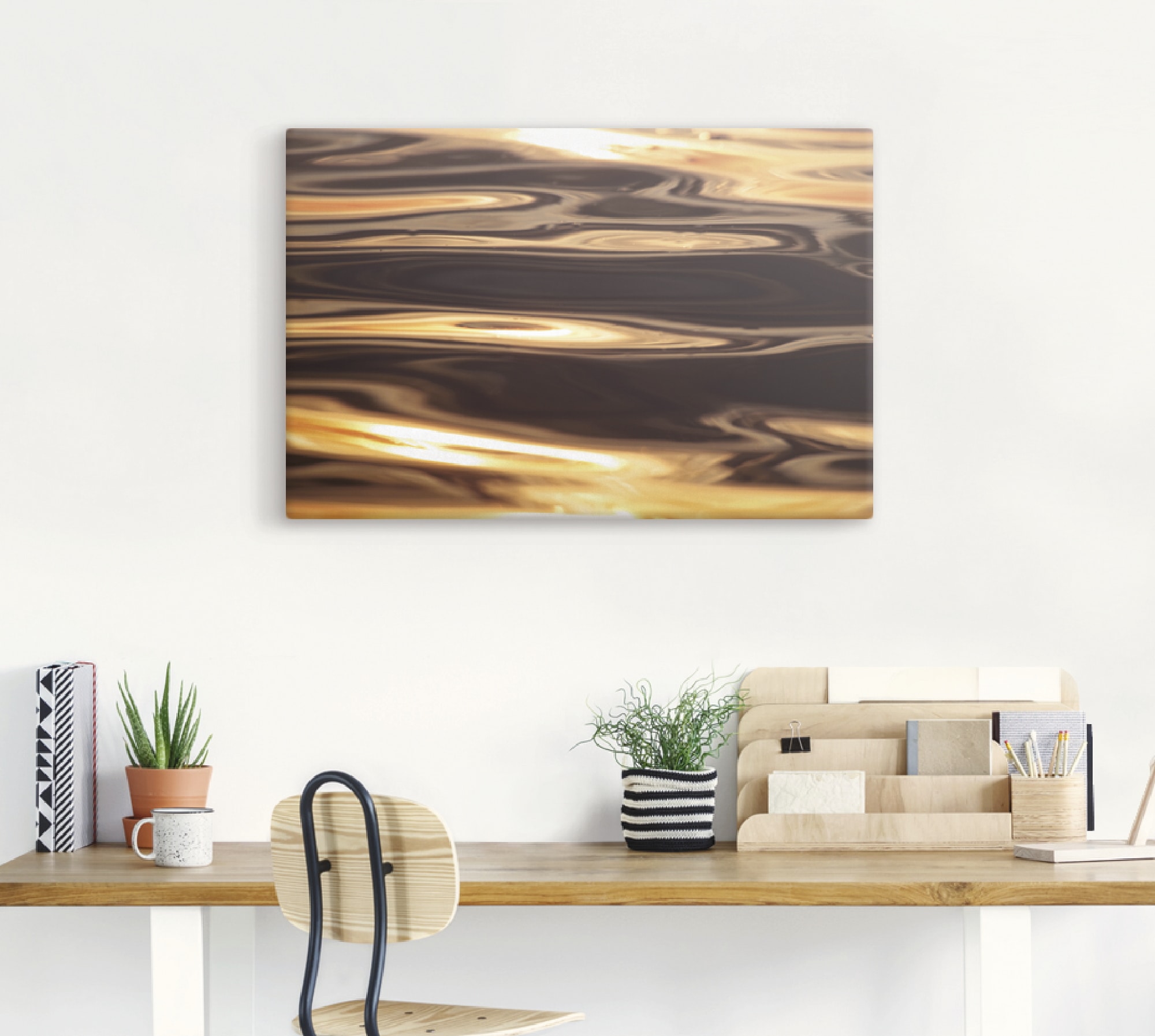 Artland Wandbild »Goldenes Wasser des Meeres«, Gewässer, (1 St.), als Alubild, Outdoorbild, Leinwandbild, Poster in verschied. Größen