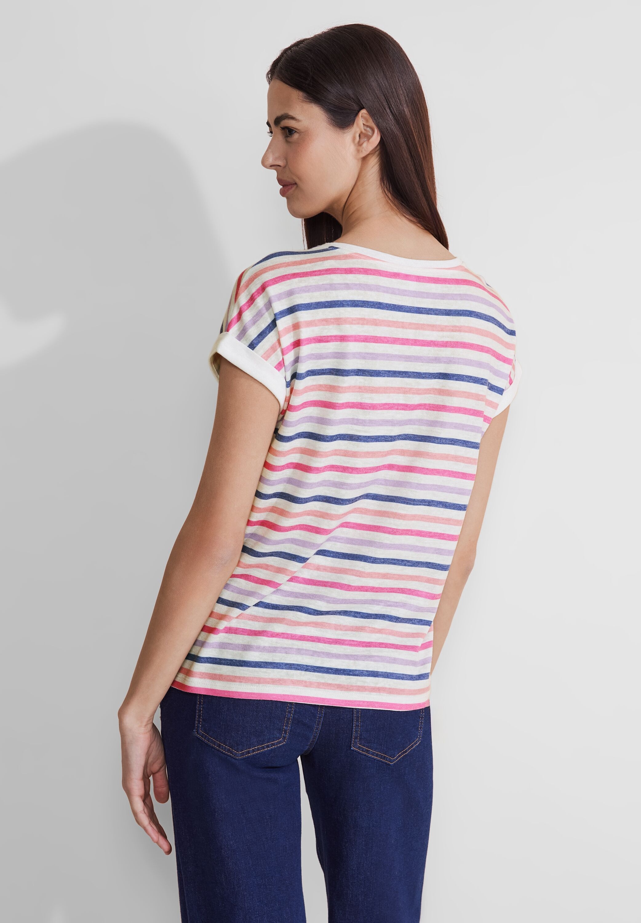 STREET ONE Shirttop, mit mehrfarbigem Streifen-Muster