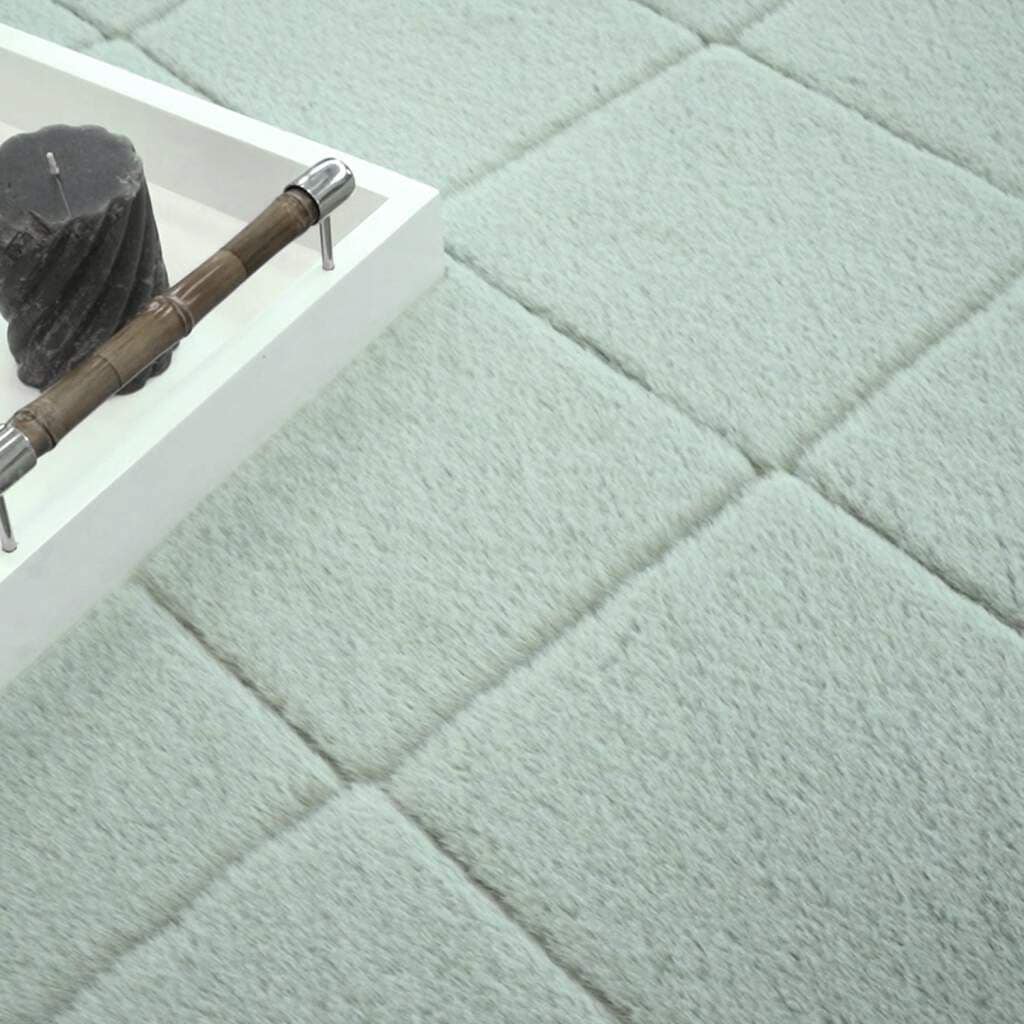 Carpet City Hochflor-Teppich »Moment«, rechteckig, 31 mm Höhe, besonders weich, Kaninchen Fell Haptik, 3D-Effekt, Rauten, Wohnzimmer