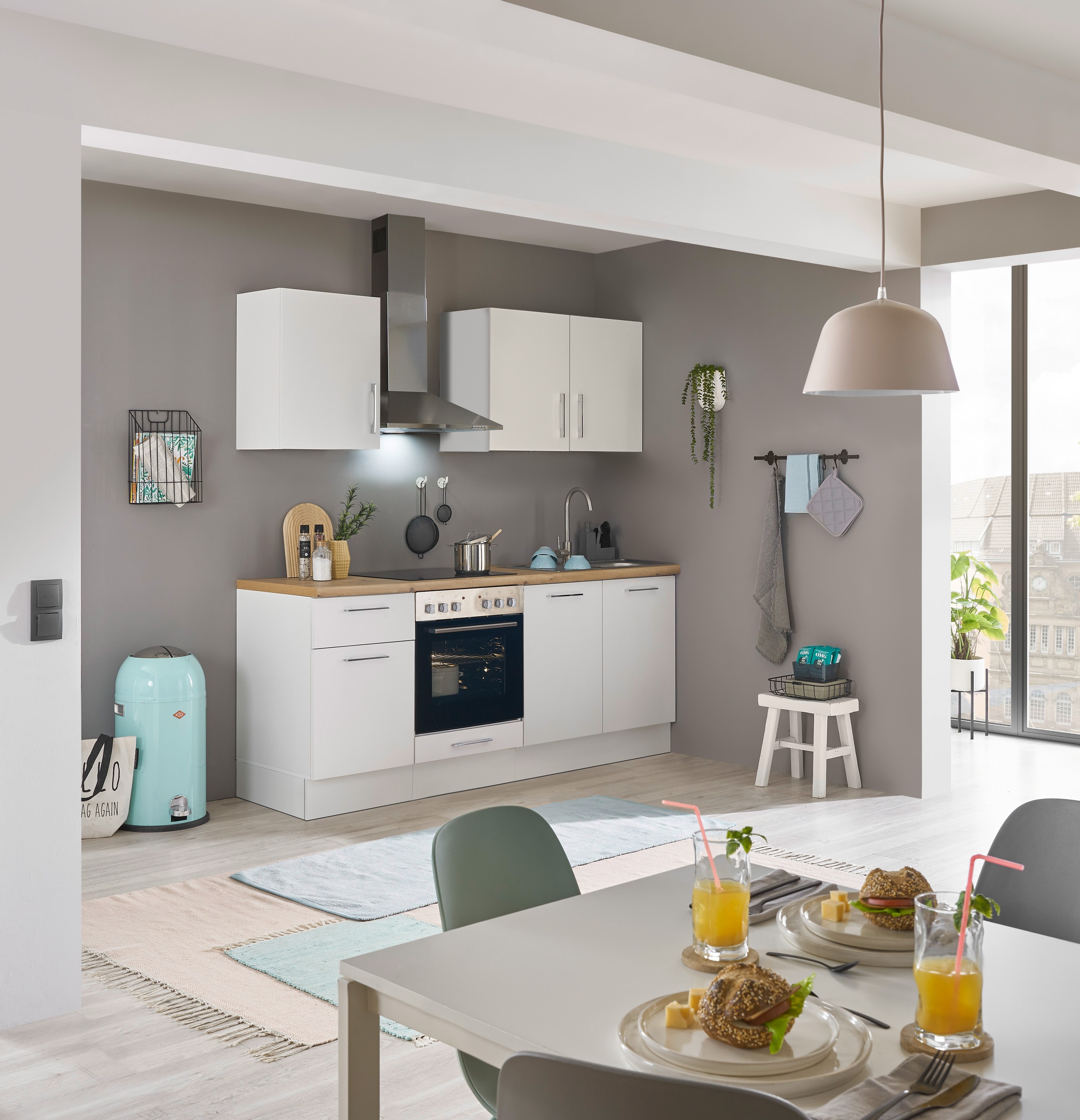 BASIC by Balculina Küchenzeile »Turin«, Breite 210 cm, wahlweise mit E-Geräten