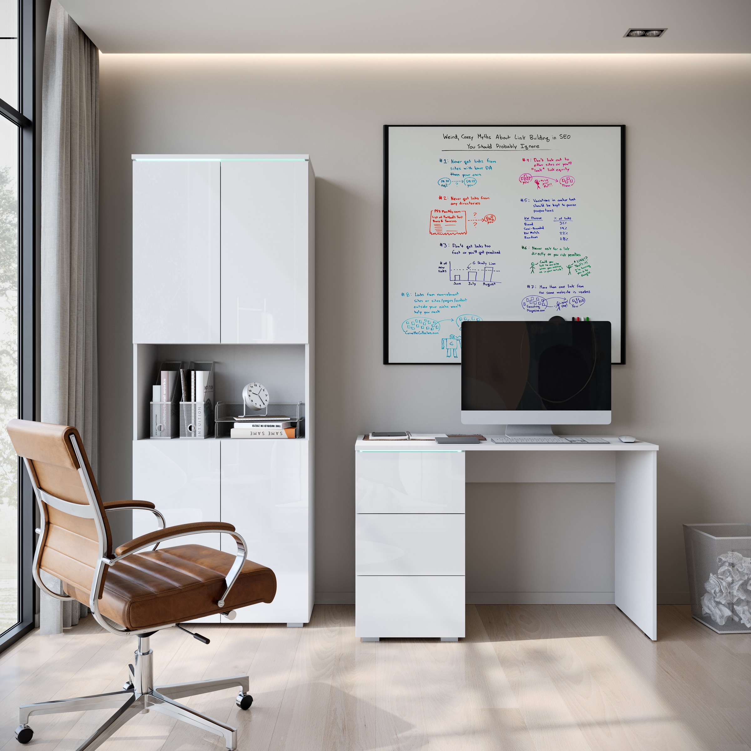 INOSIGN Aktenschrank »Vera, Mehrzweckschrank mit LED-Beleuchtung« Praktischer Stauraum mit höhenverstellbaren Ablageböden, H. 182 cm