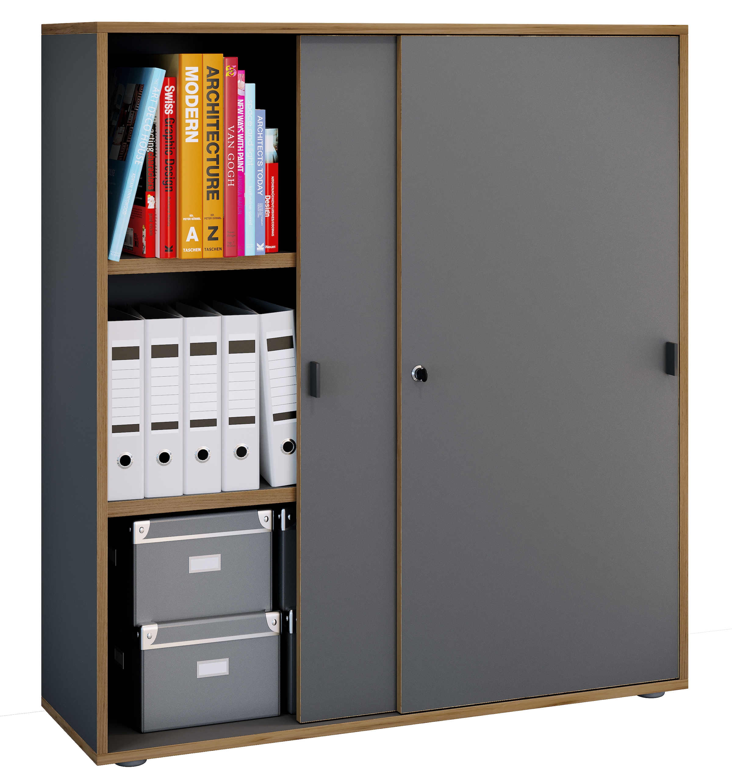 VCM Aktenschrank "Büroschrank Aktenschrank Schiebetüren Salia 3fach" 1 Stk. günstig online kaufen