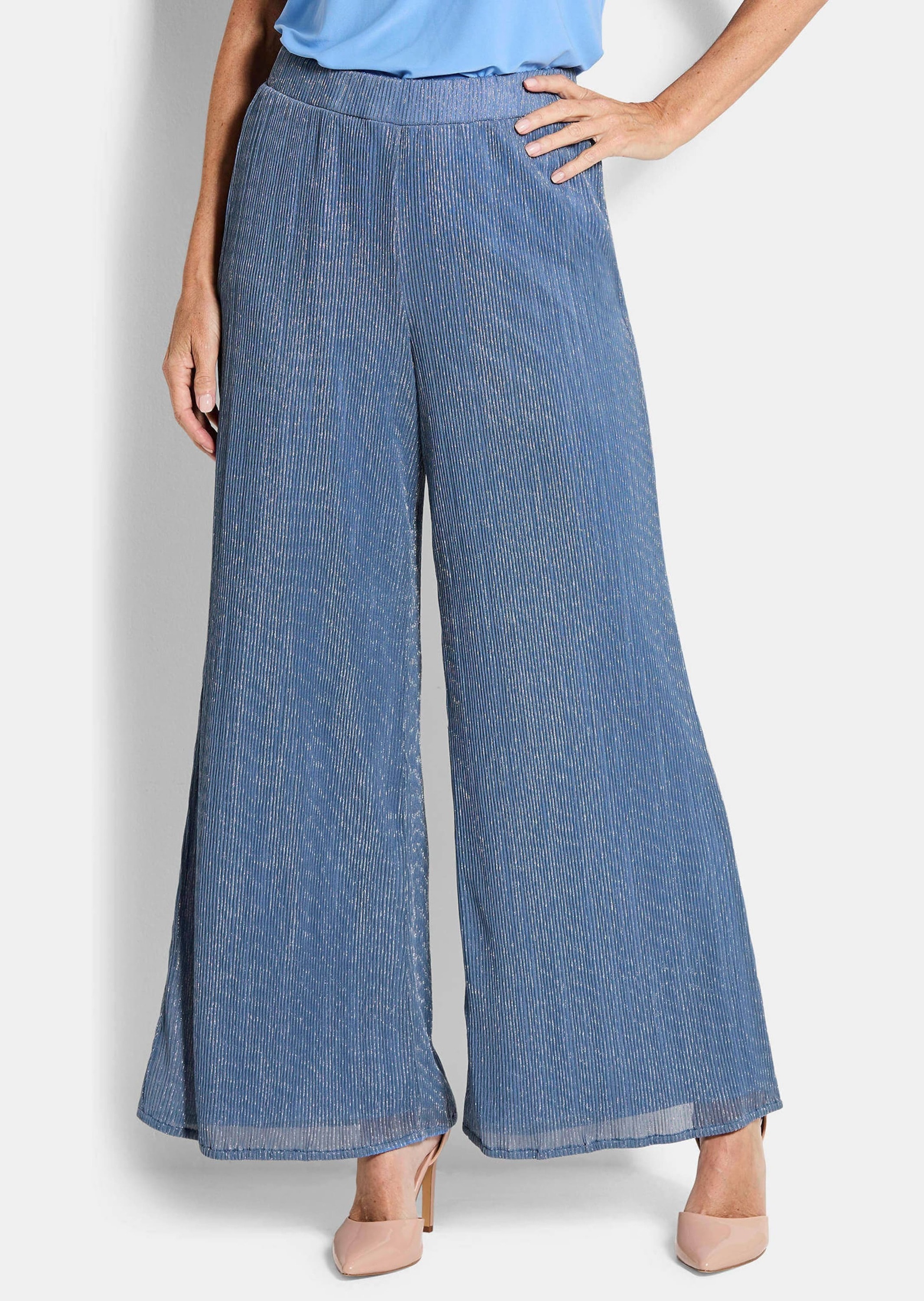 Thumbnail - GOLDNER Schlupfhose "Palazzo-Hose VERA aus Glanz-Plissee"