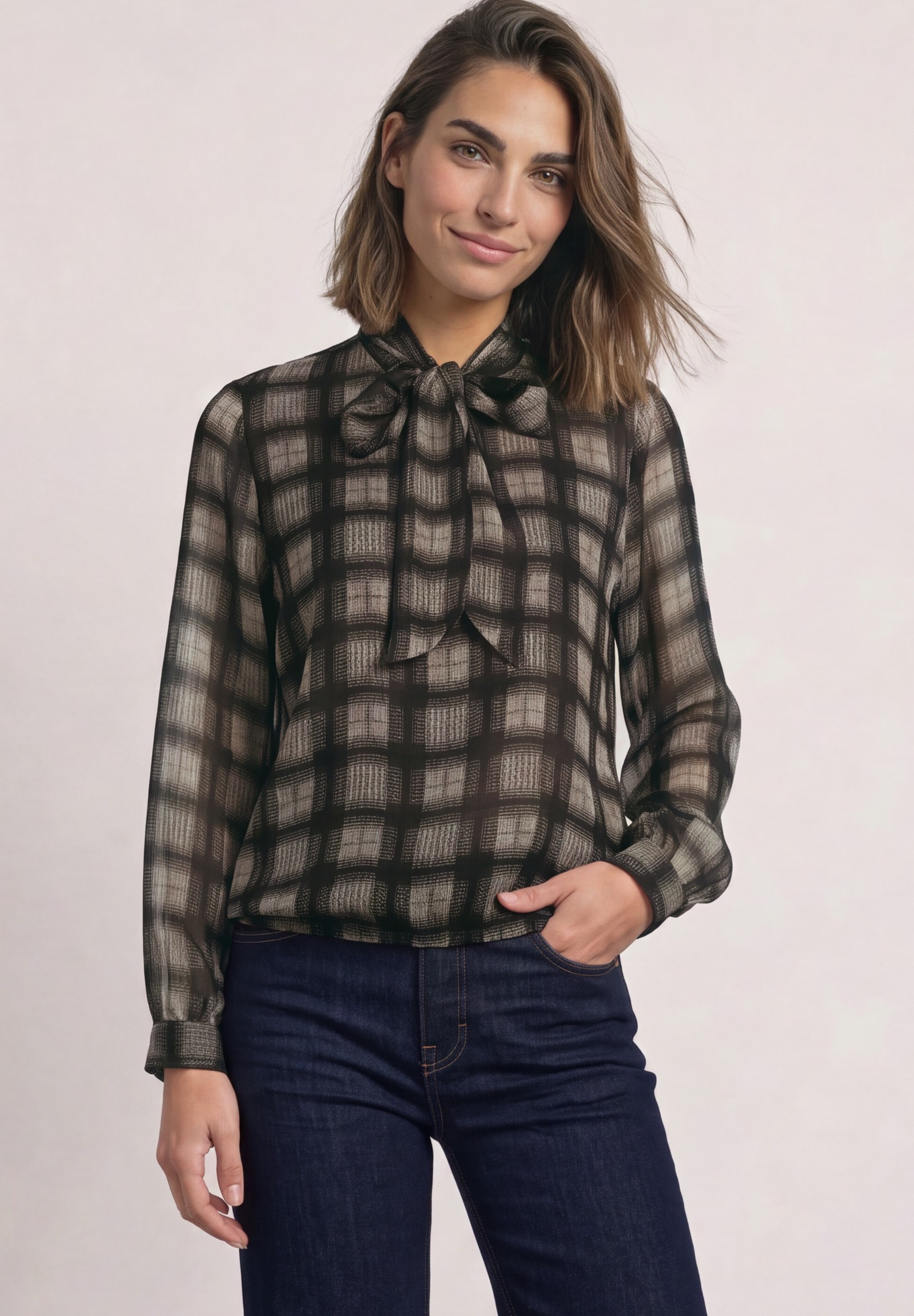 STREET ONE Langarmbluse mit allover Print