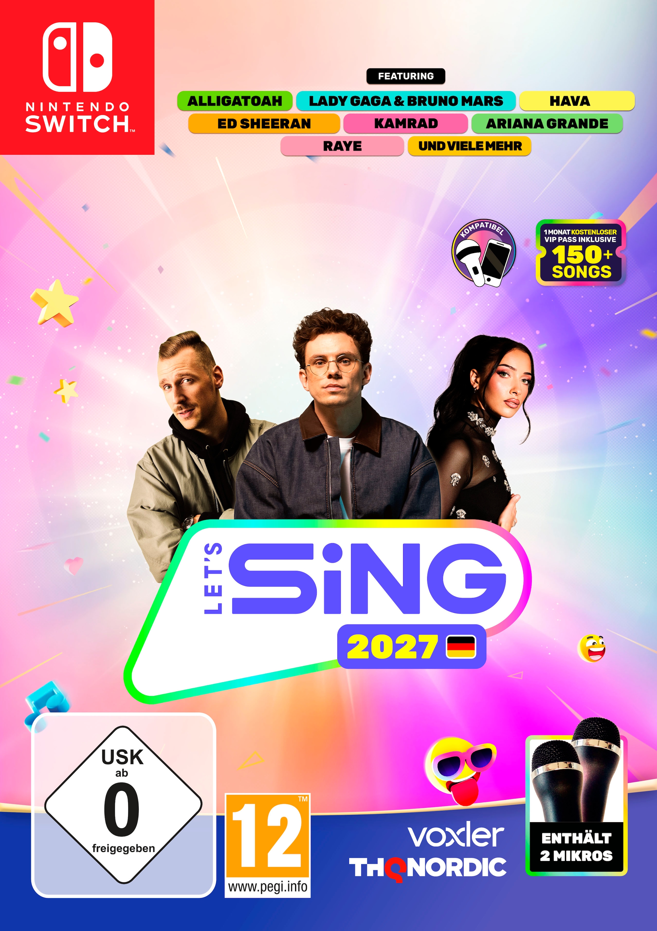 THQ NORDIC Spielesoftware "Let's Sing 2027 - 2 Mic Bundle", Nintendo Switch, bunt, Spielesoftware