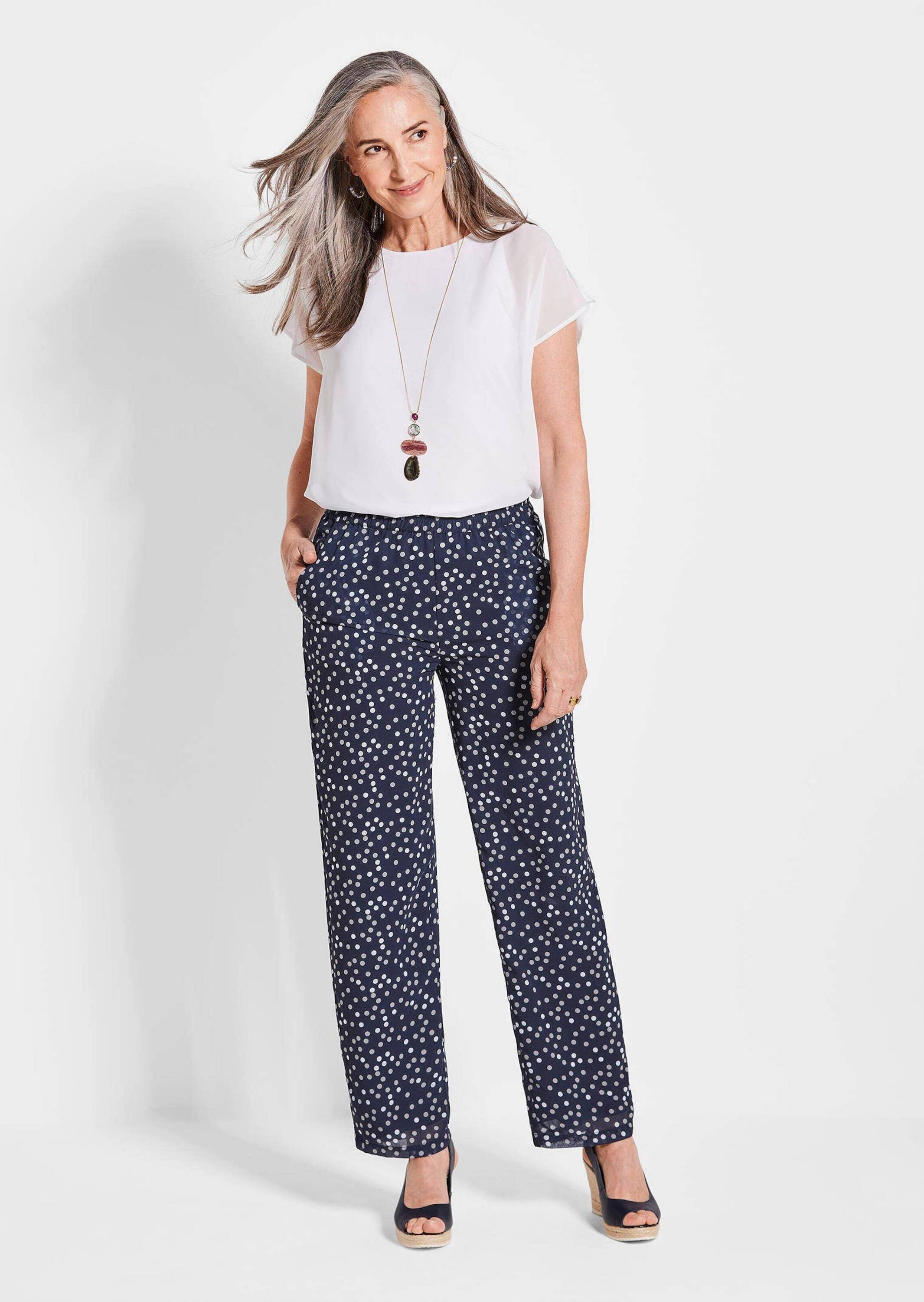 GOLDNER Schlupfhose »Luftige Hose VERA mit Tupfenmuster«