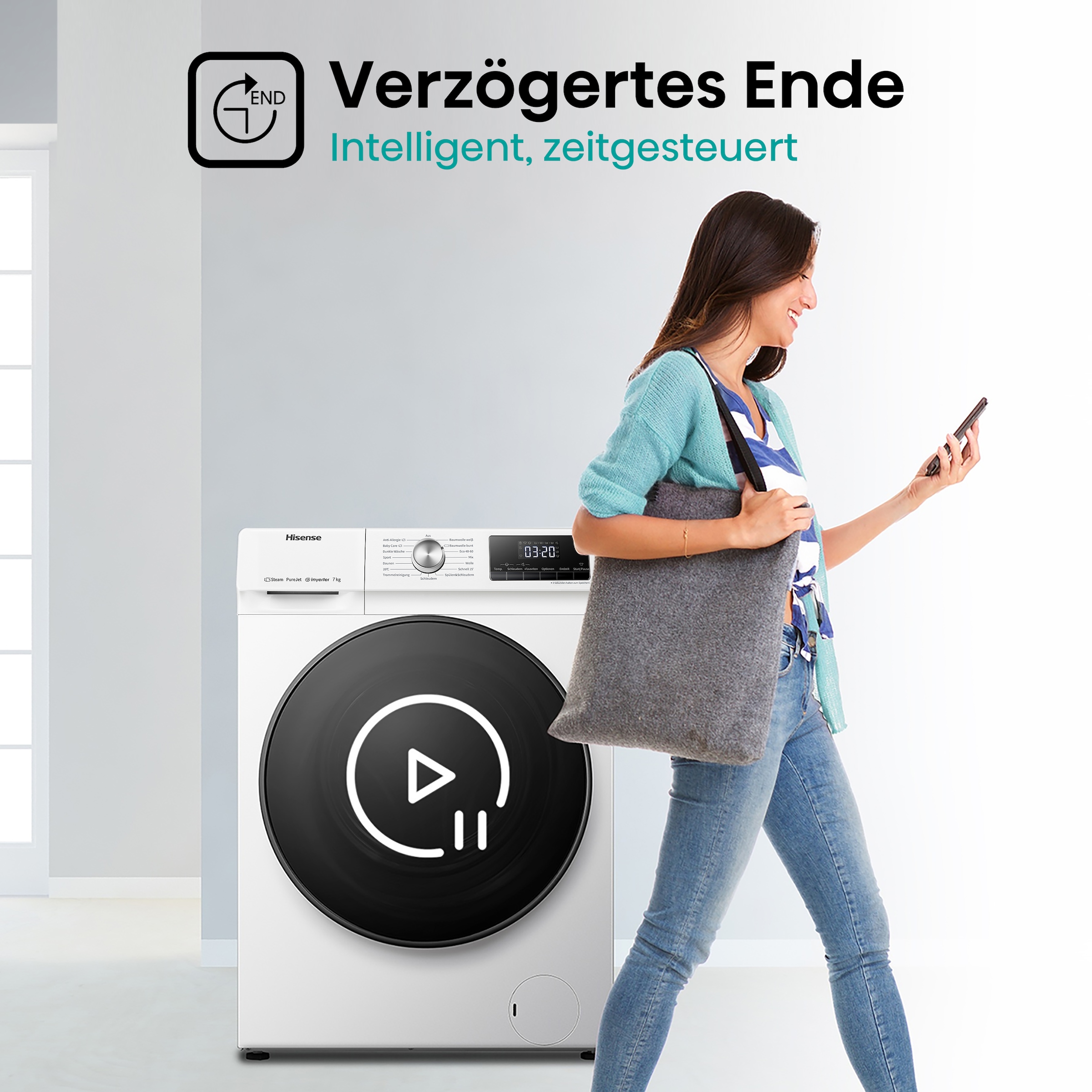 Hisense Waschmaschine WFQA7014EVJM »WFQA7014EVJM«, 7,0 kg, 1400 U/min