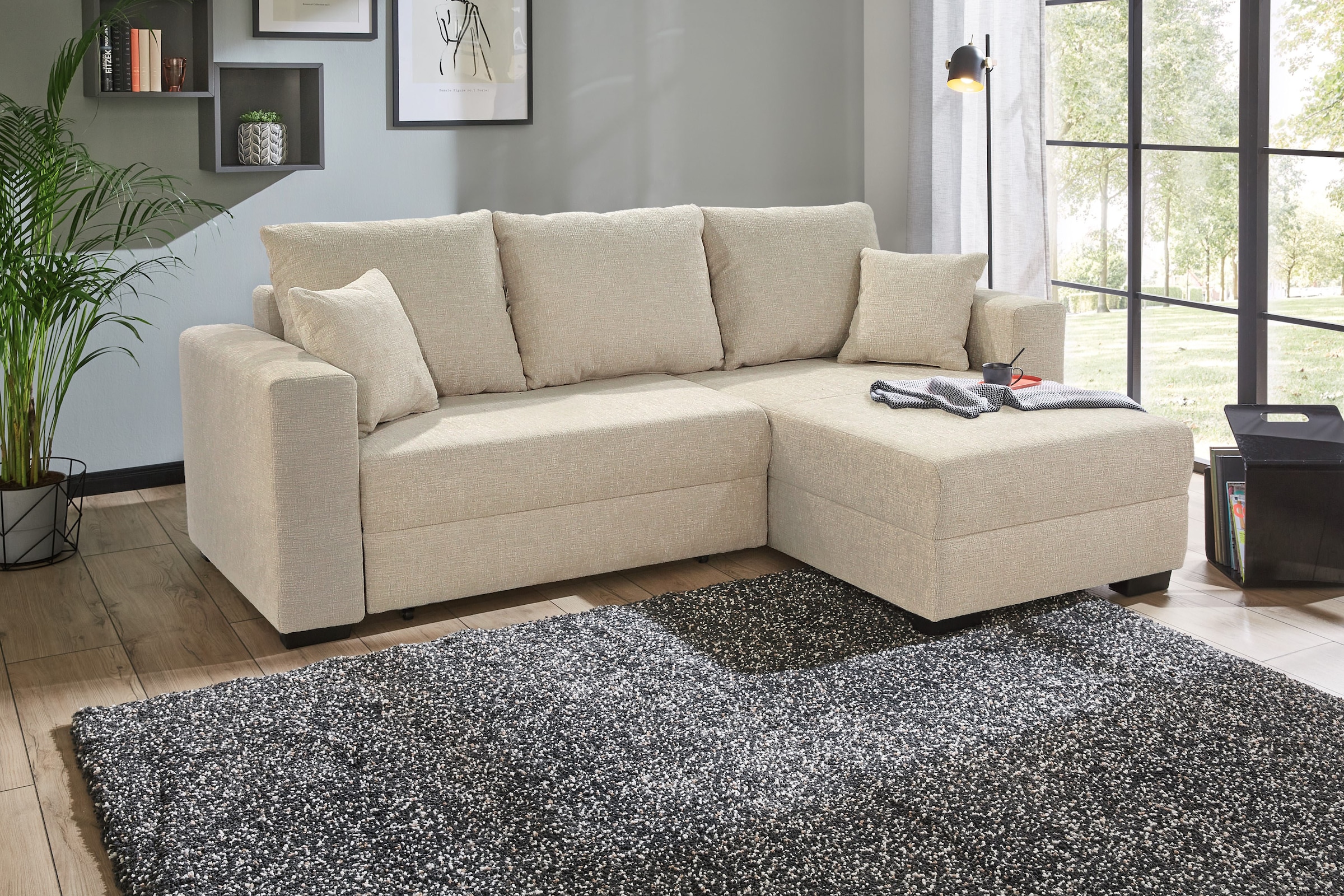 Jockenhöfer Gruppe Ecksofa "Elmau L-Form, B: 235cm", mit Bettfunktion, Bett günstig online kaufen
