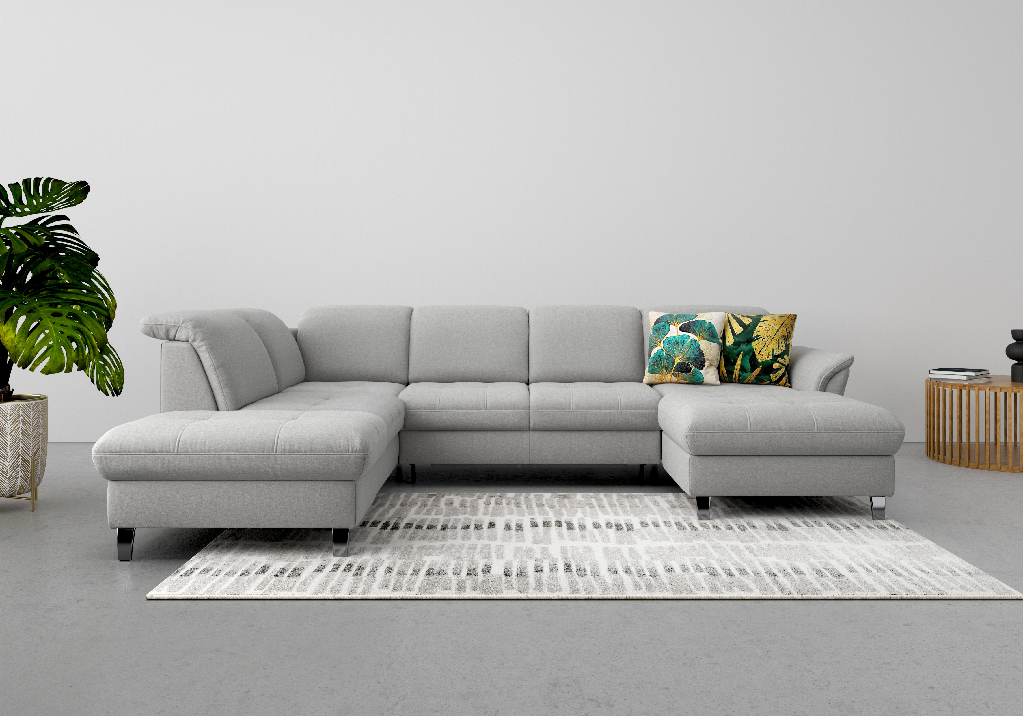 sit&more Wohnlandschaft "Maggiore U-Form" wahlweise mit Kopfteilverstellung, Schlaffunktion und Stauraum