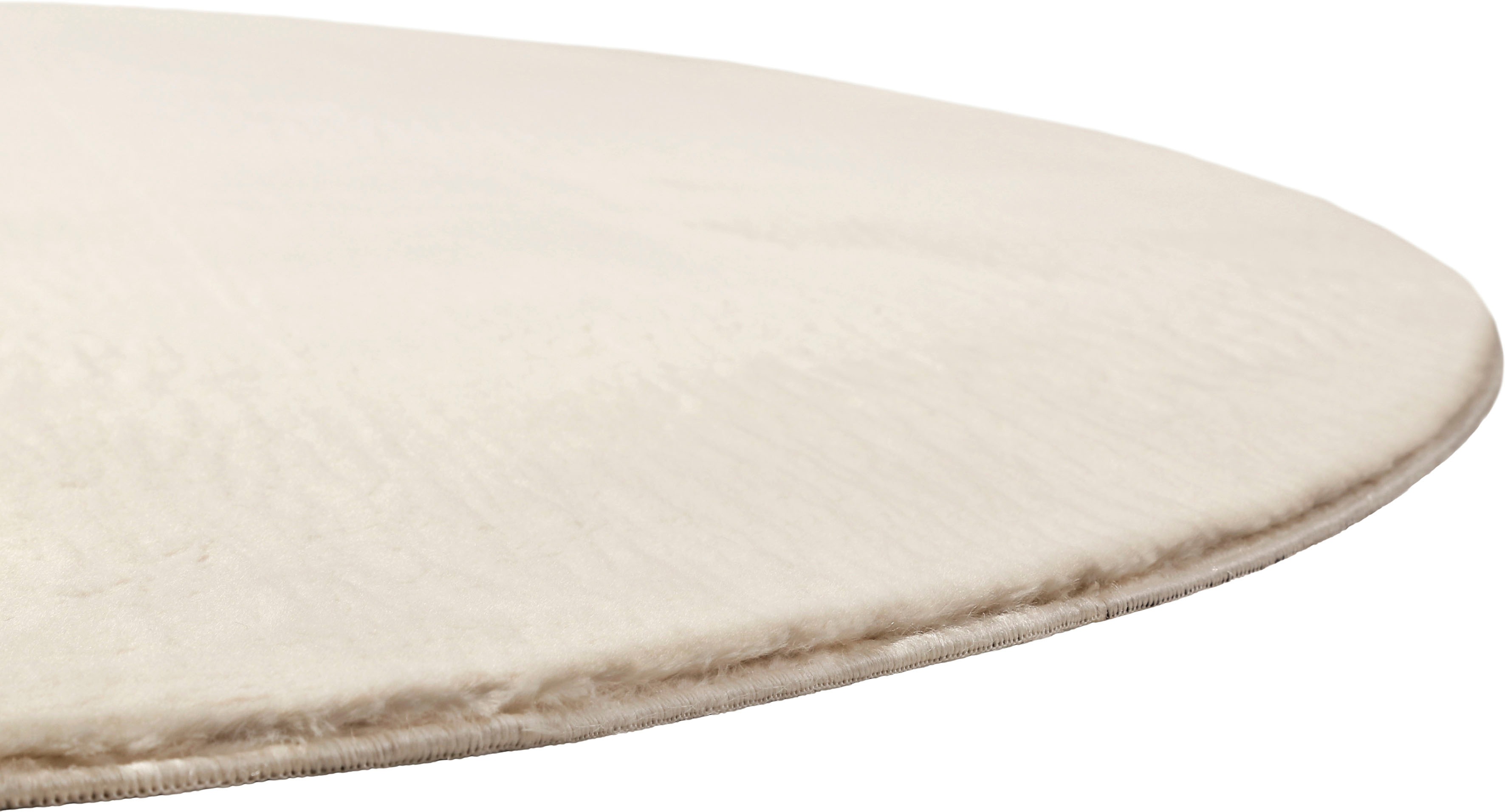 Thumbnail - Homie Living Teppich "Villa Rosso" rund 15 mm Höhe Kurzflor, Uni-Farben, leicht glänzende Optik