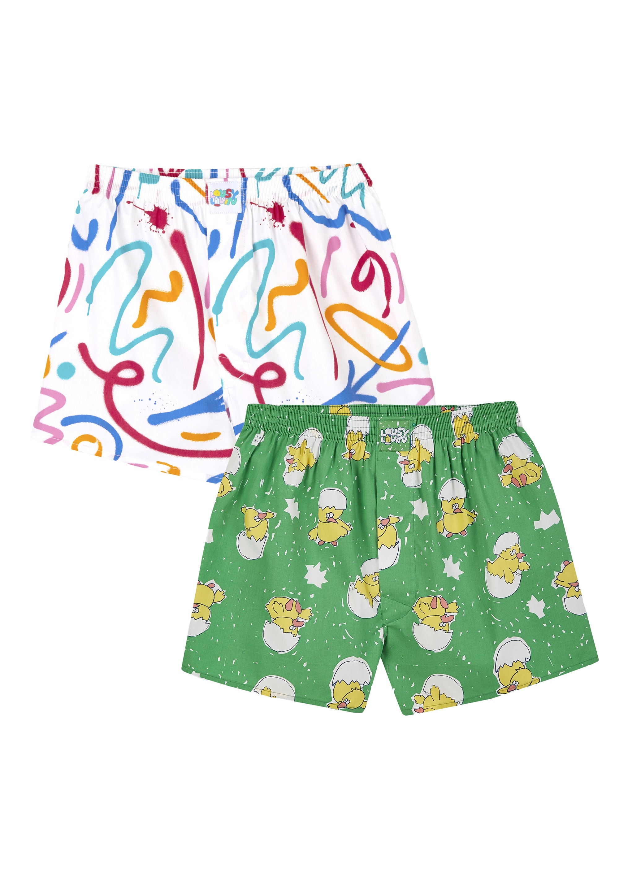 Lousy Livin Boxershorts »Kueken & Lines«, mit buntem Design
