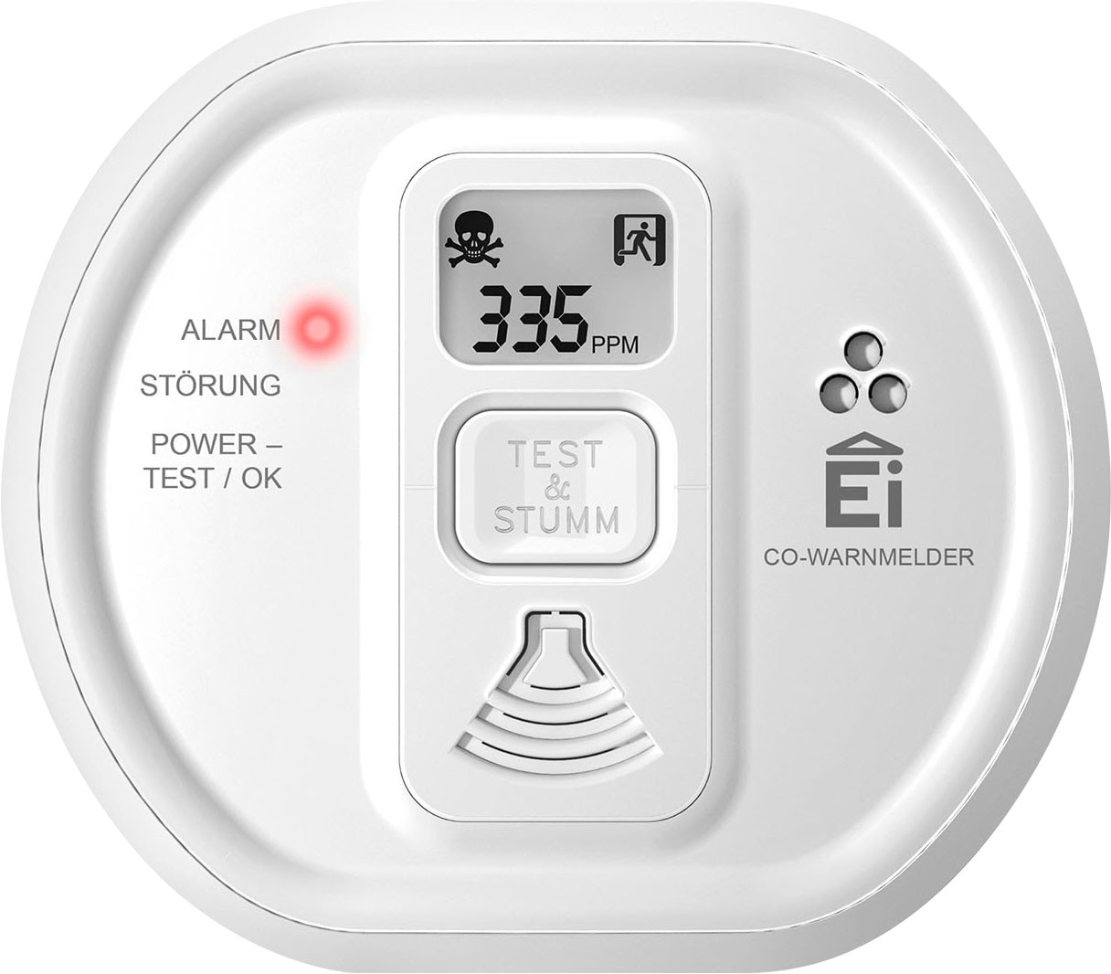 Ei Electronics CO-Melder »Ei208D«, LCD-Display, mit 10-Jahres-Batterie und LCD-Display