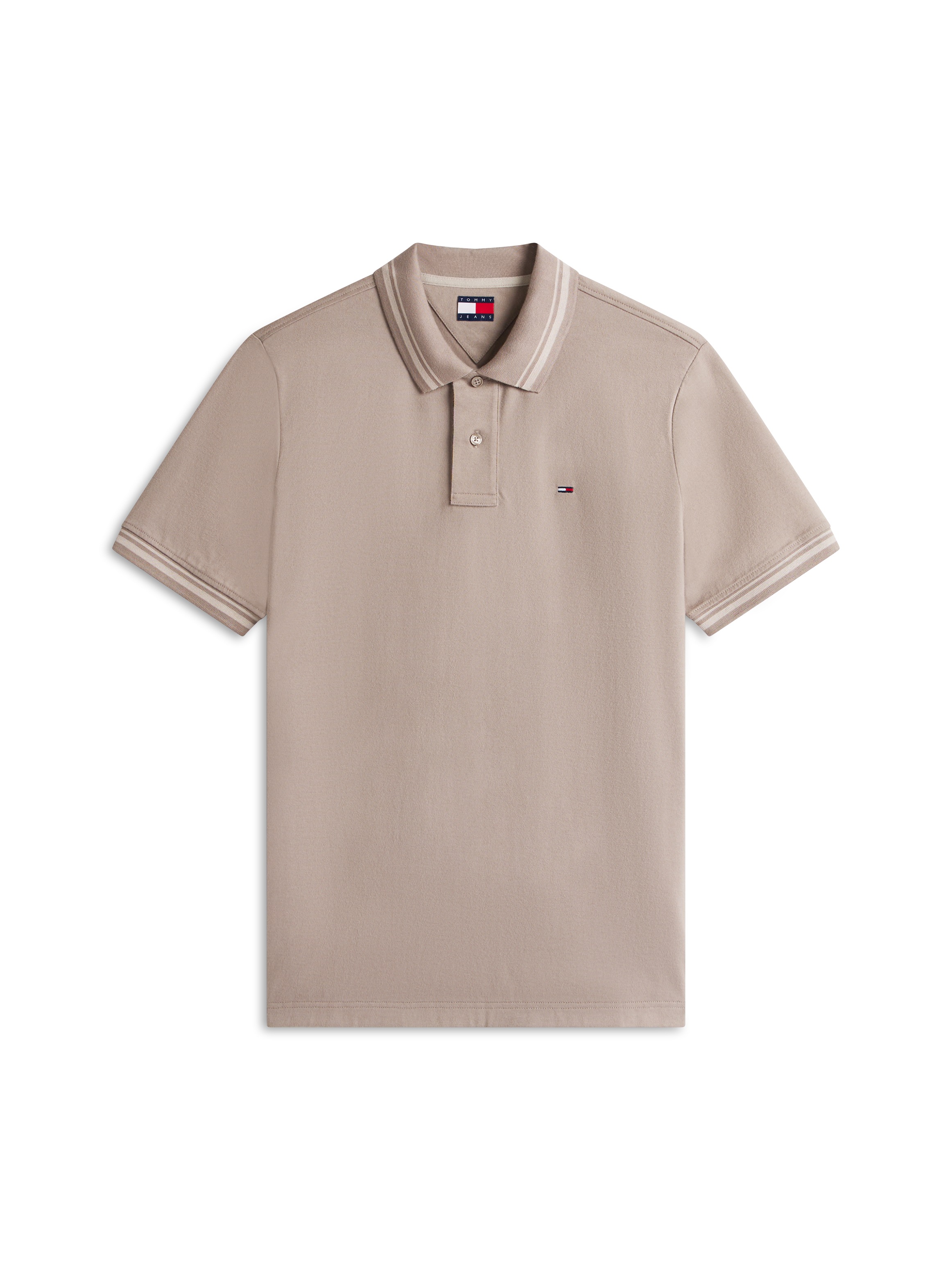 Poloshirt TOMMY JEANS "TJM REGULAR TIPPED", Herren, Gr. XL, ivy mink, Jersey, Obermaterial: 100% Baumwolle, unifarben, regular fit normal, Rundhals, eingesetzt angesetztes Bündchen, Shirts, Regular fit mit Polokragen 3