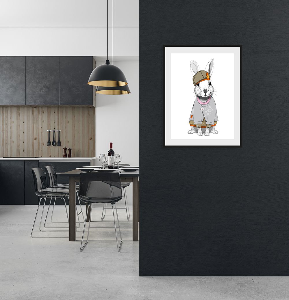 queence Bild "Leevi" Haustiere Kunst 1 Stk. tlg. HD Premium Poster-Druck inkl. Holzrahmen