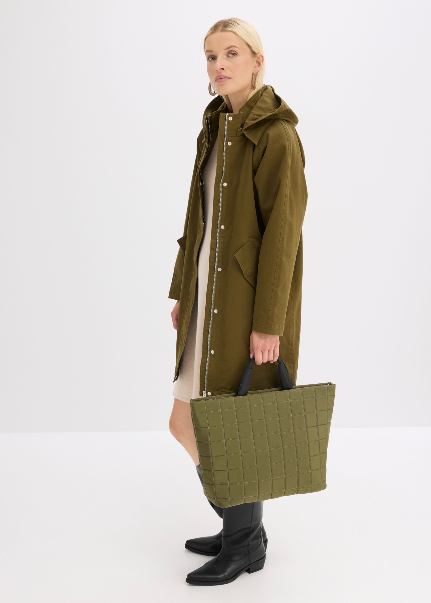 bonprix Parka wasserabweisend, aus Baumwolle und Elasthan, mit Polyesterfutter