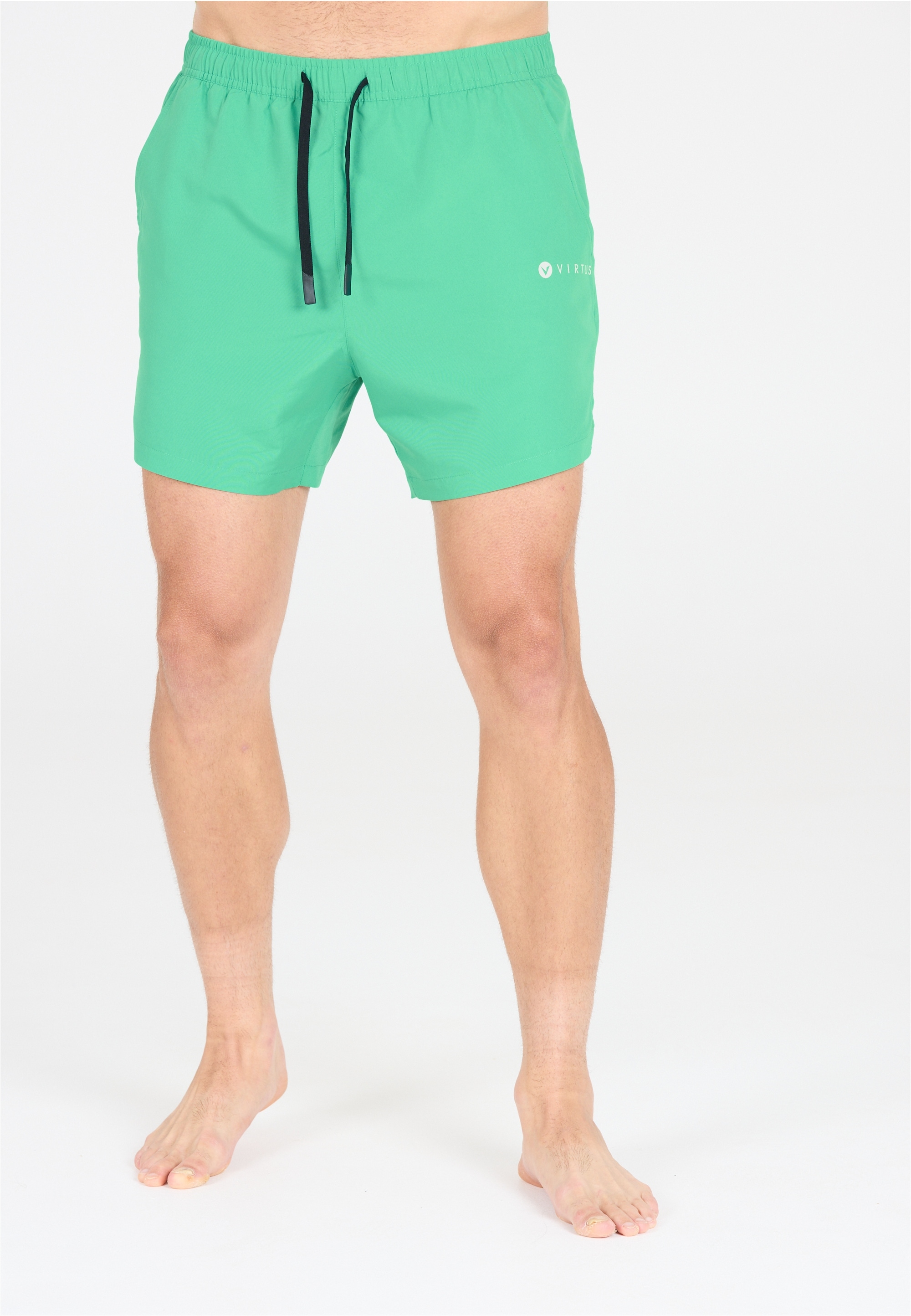 VIRTUS Herren Badeshorts "Smither", grün, Gr. S, unifarben, Polyester, Badehosen, mit 4-Wege-Stretch
