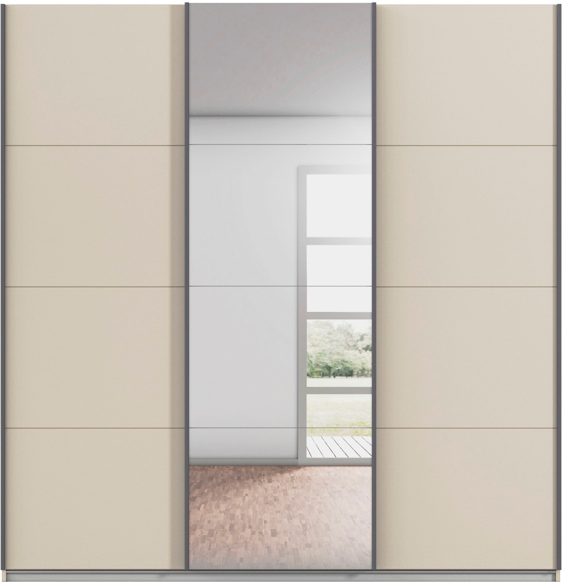 rauch Schwebetürenschrank »Kleiderschrank Schrank OTTO´S CHOICE Garderobe AGORDO«, (in zwei Griff-Farben), Top Innenausstattung, in 4 Breiten und 2 Höhen MADE IN GERMANY