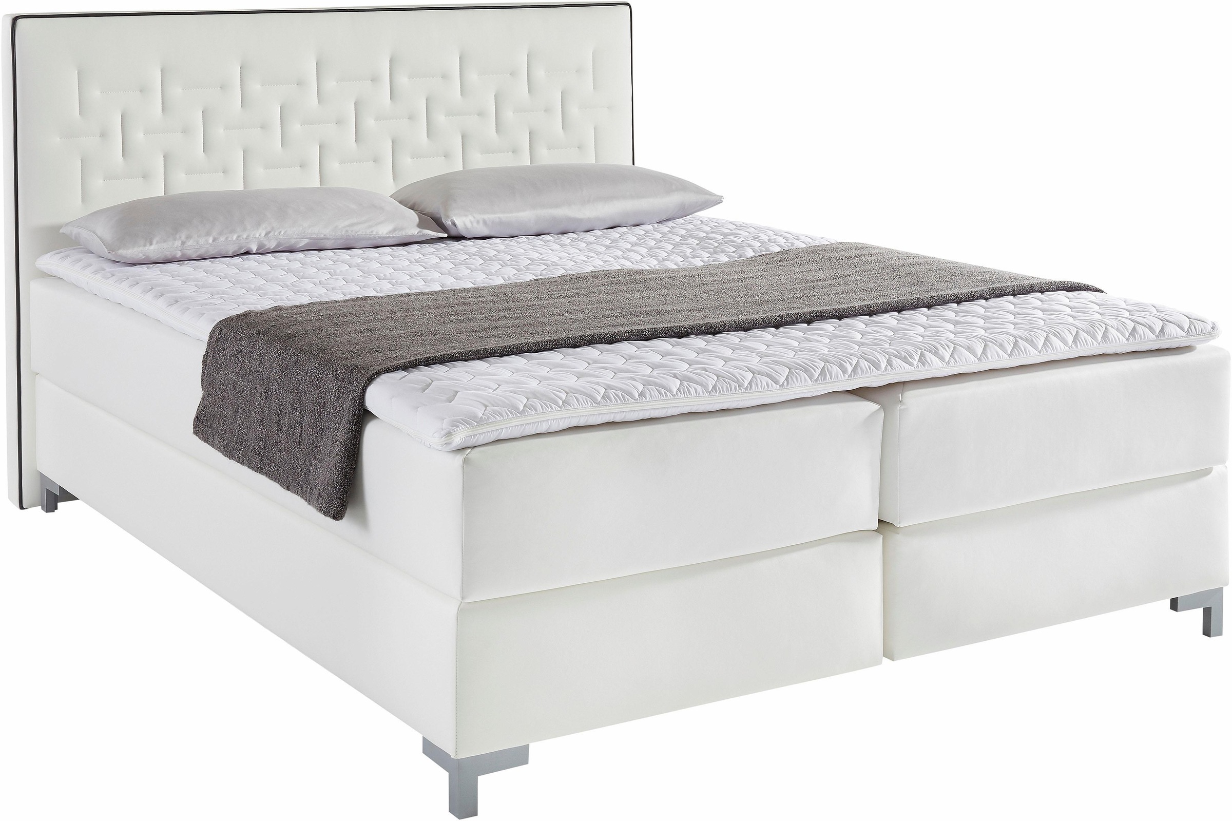 Home affaire Boxspringbett "Coos" mit besonderer Steppung im Kopfteil, 3 Ma günstig online kaufen