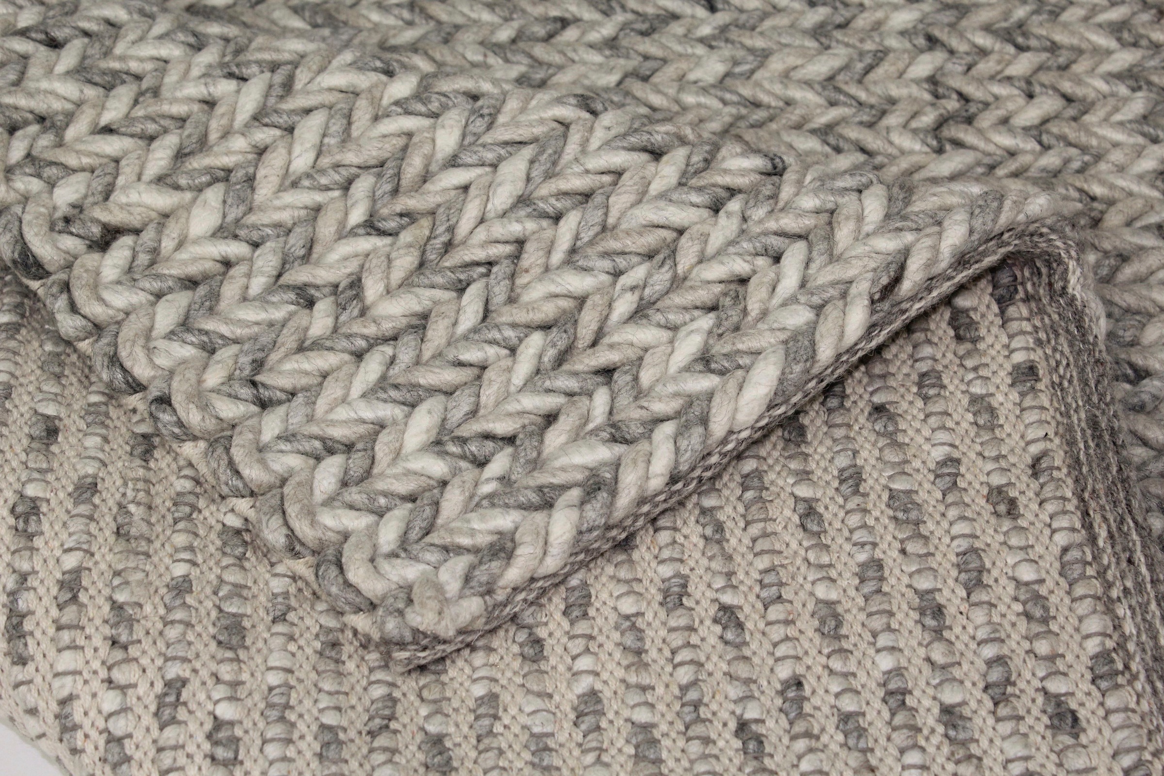 Dekowe Hochflor-Teppich »Enja«, rechteckig, 25 mm Höhe, Handweb Teppich, Strickoptik, handgewebt