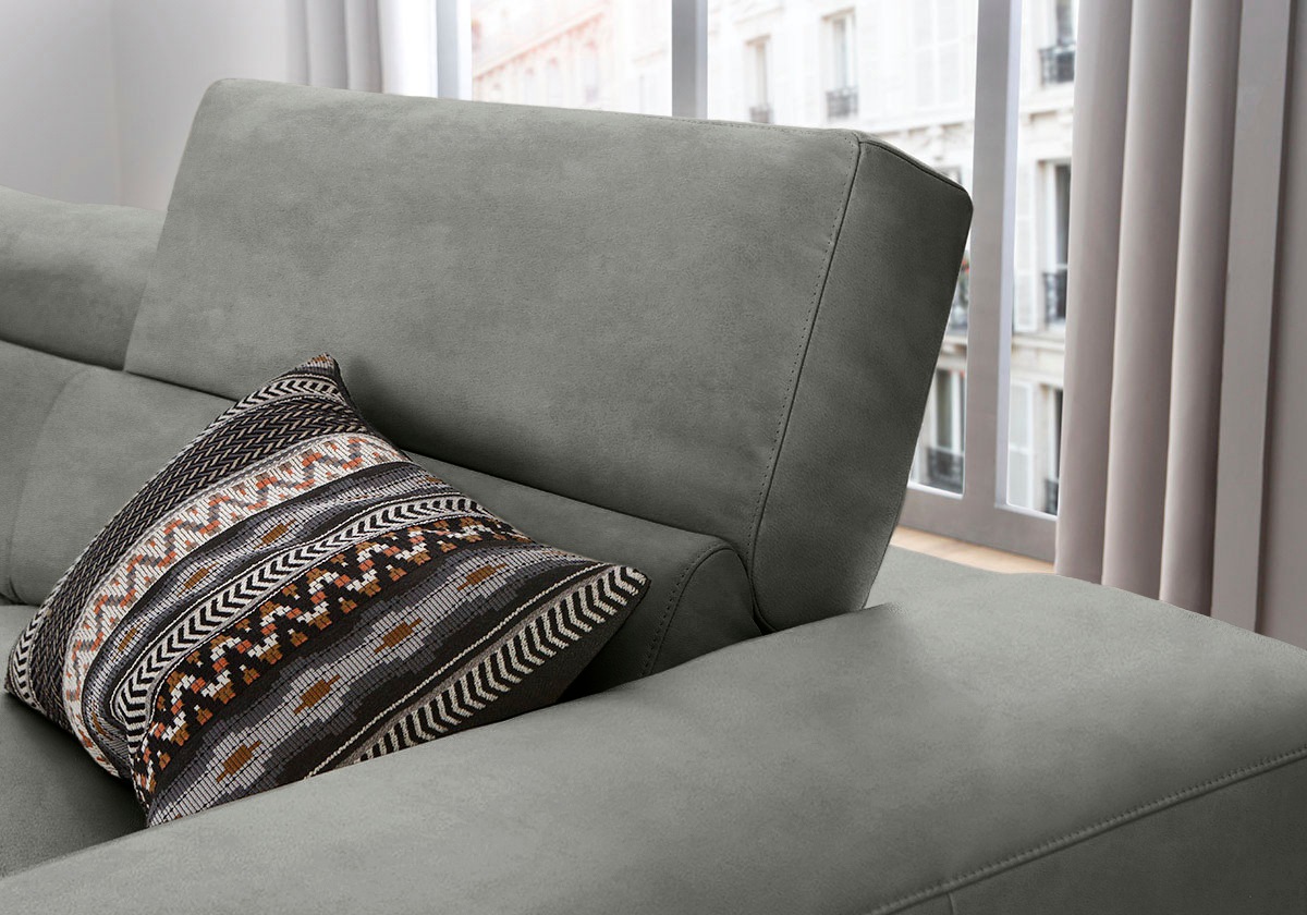 W.SCHILLIG Ecksofa »piedroo, Designsofa mit tollem Sitzkomfort, bequem und elegant, L-Form«, Kopfteilverstellung, wahlweise mit Sitztiefenverstellung, Breite 303cm