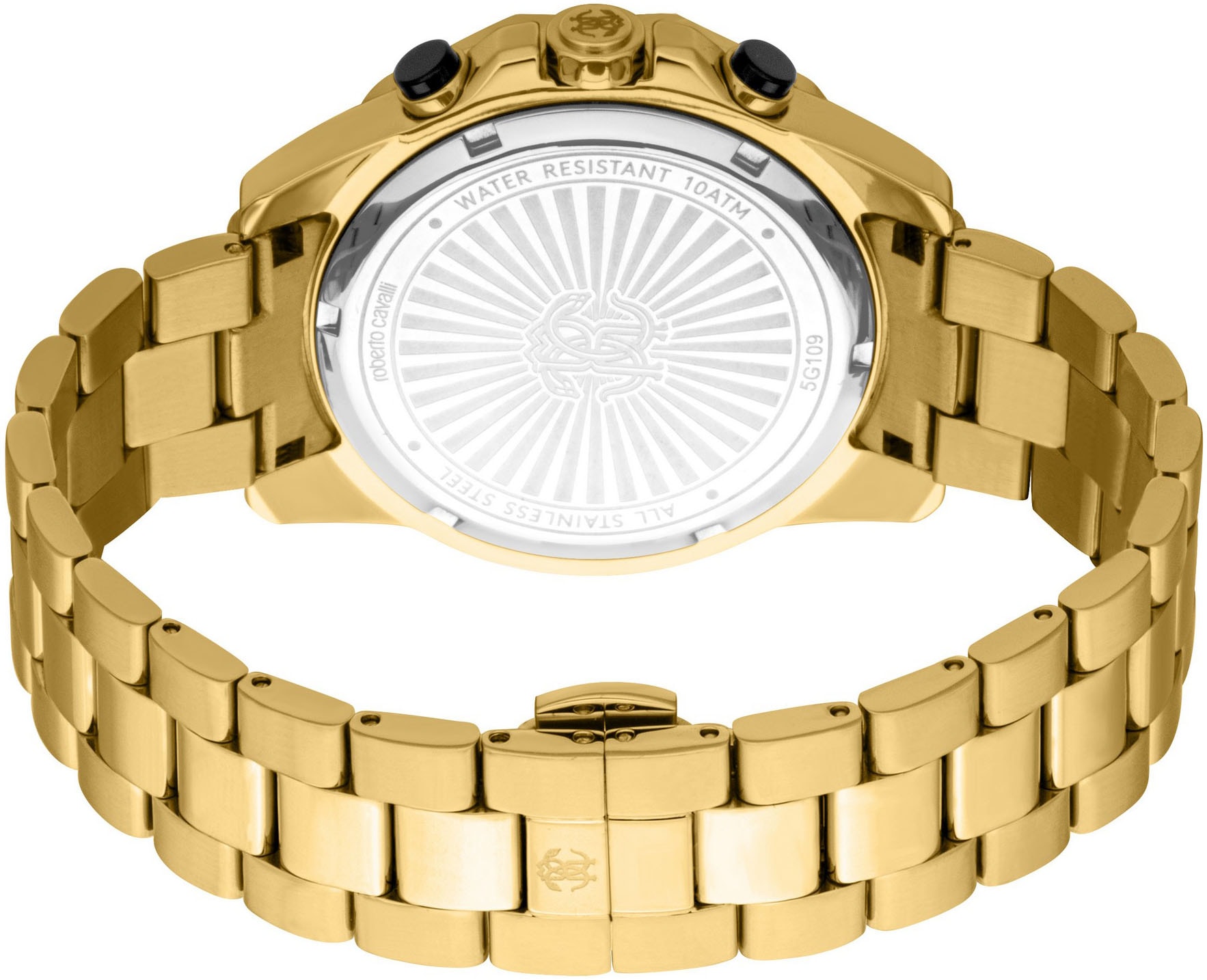 roberto cavalli Chronograph »Uomo Sport III«, Quarzuhr, Armbanduhr, Herrenuhr, Edelstahlarmband, analog, Tag