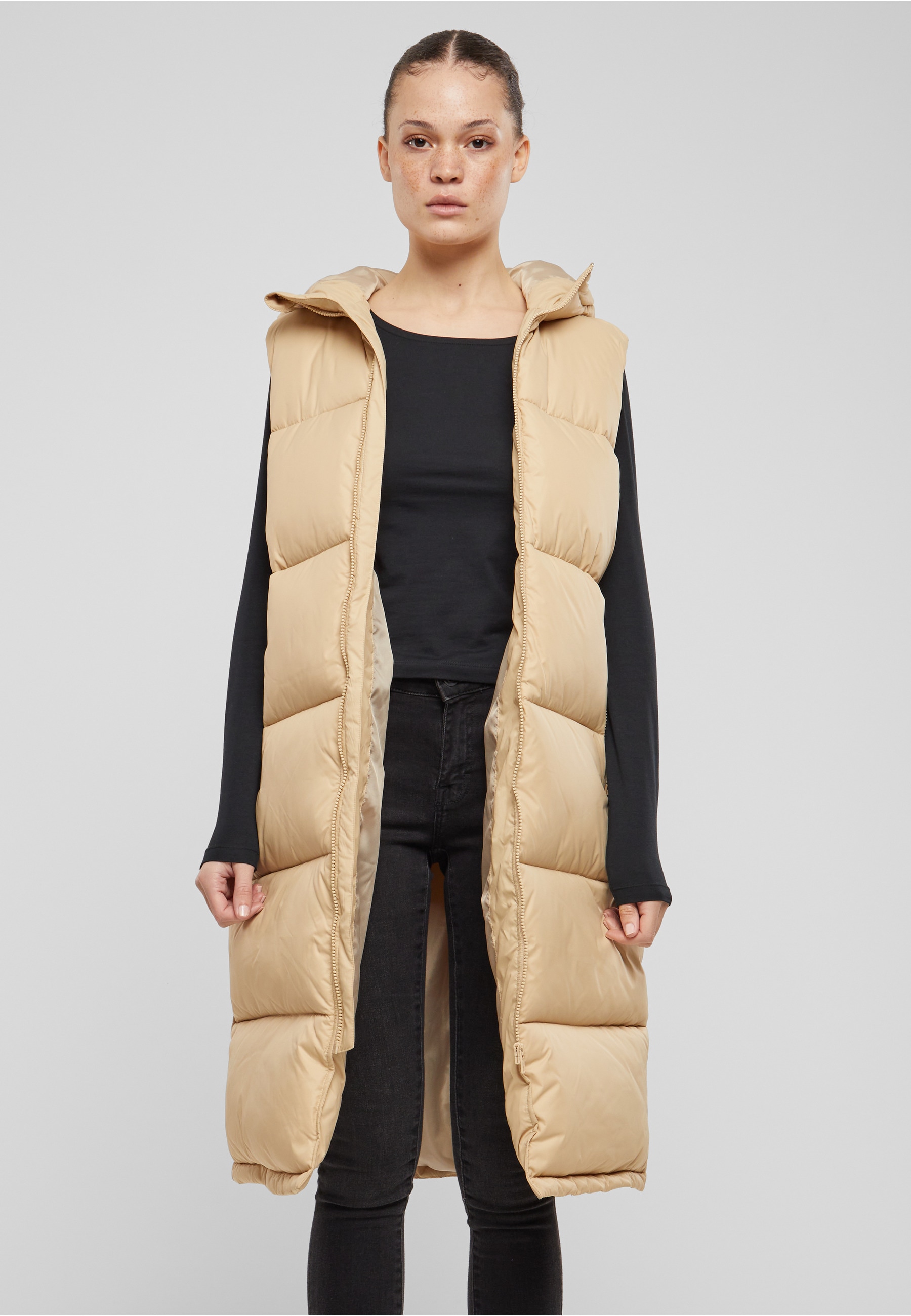 URBAN CLASSICS Steppweste »Urban Classics Ladies Long Hooded Puffer Vest«