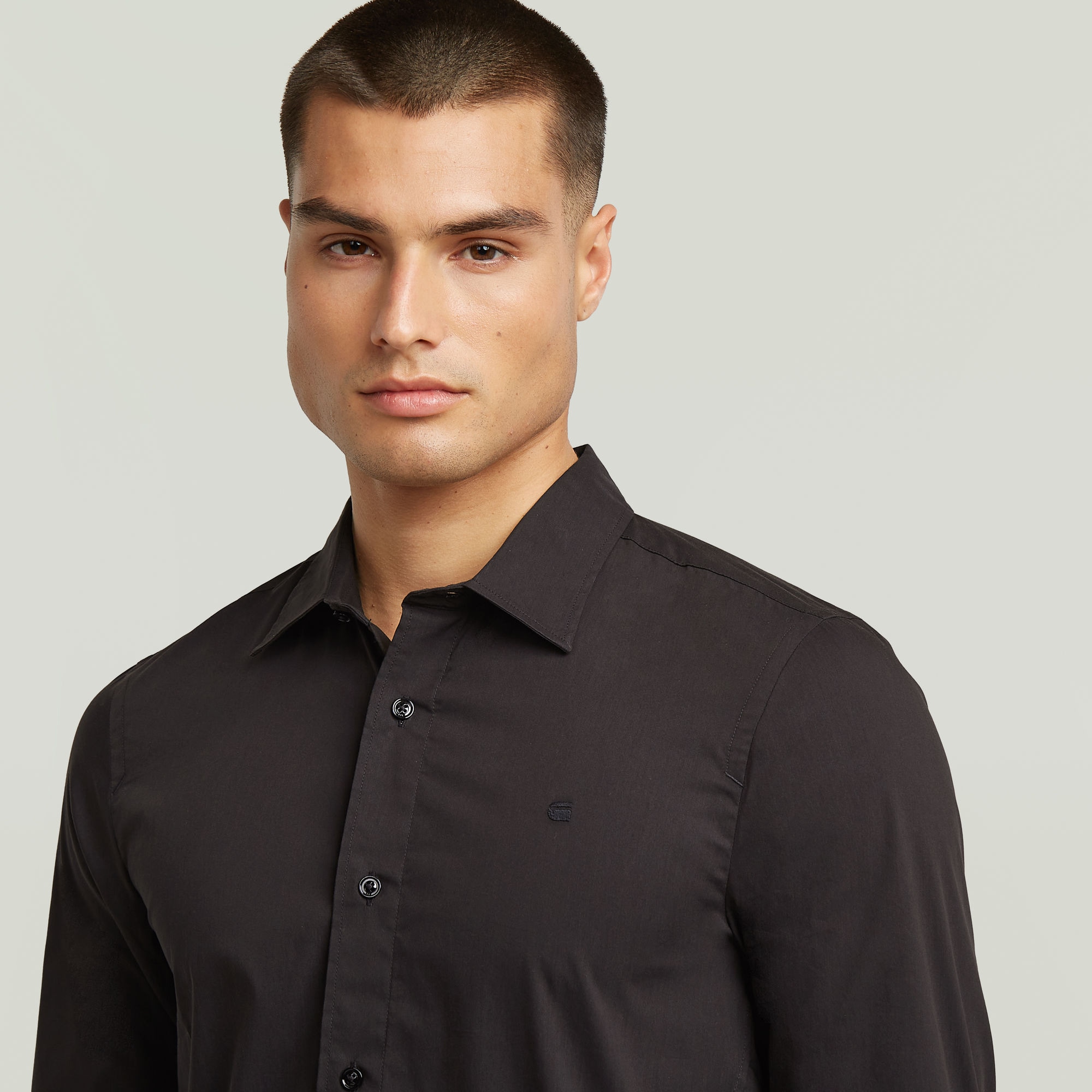 G-STAR Langarmhemd »Uniform Slim Shirt ls«, mit gesticktem Logo