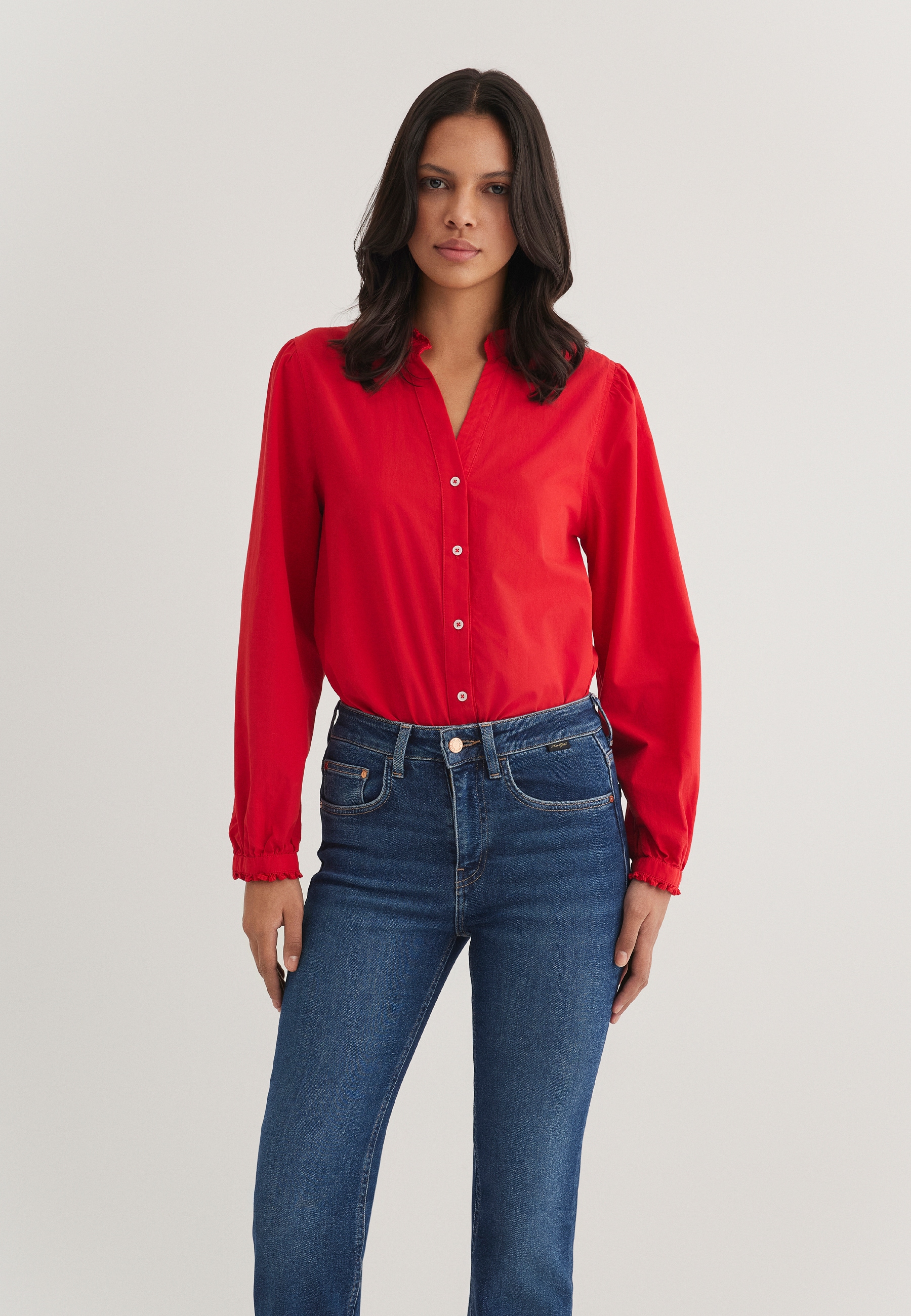 Mavi Langarmbluse »RIFFLE SHIRT«, Bluse mit Rüschchen