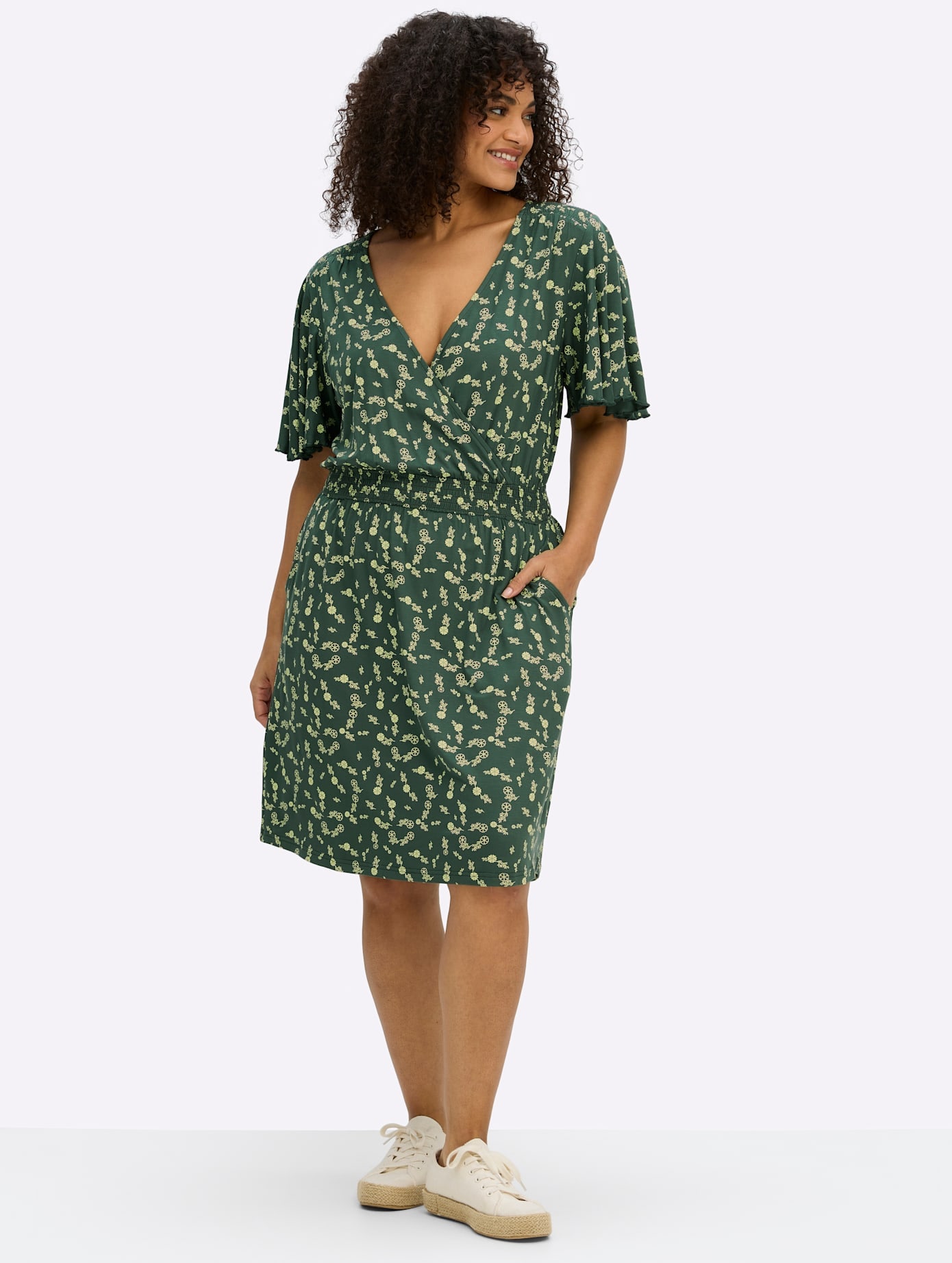 Sheego Sommerkleid "Jersey-Kleid" Eingrifftaschen
