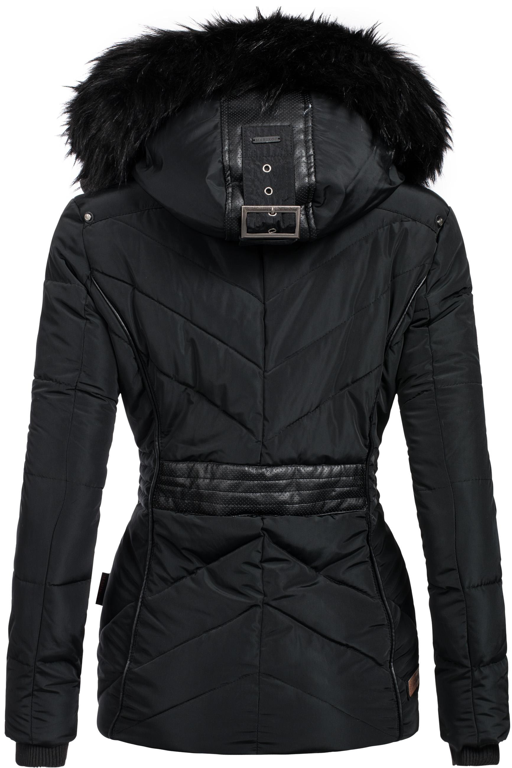Marikoo Steppjacke »Vanilla«, mit Kapuze, edle Winterjacke m. Kunstfellkapuze