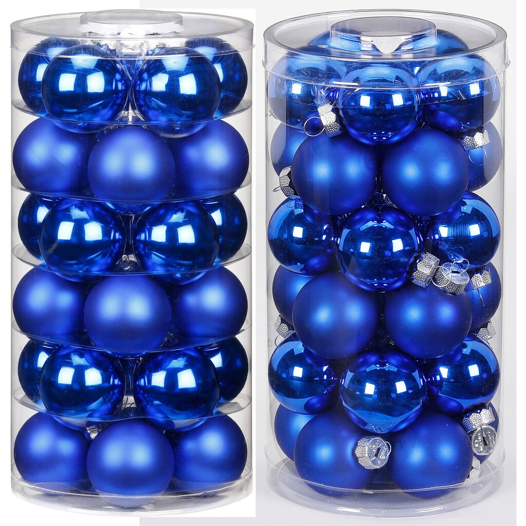 MAGIC by Inge Weihnachtsbaumkugel »Vibrant Blue, Weihnachtsdeko, Christbaumschmuck, Christbaumkugeln Glas«, (Set, 60 St.)