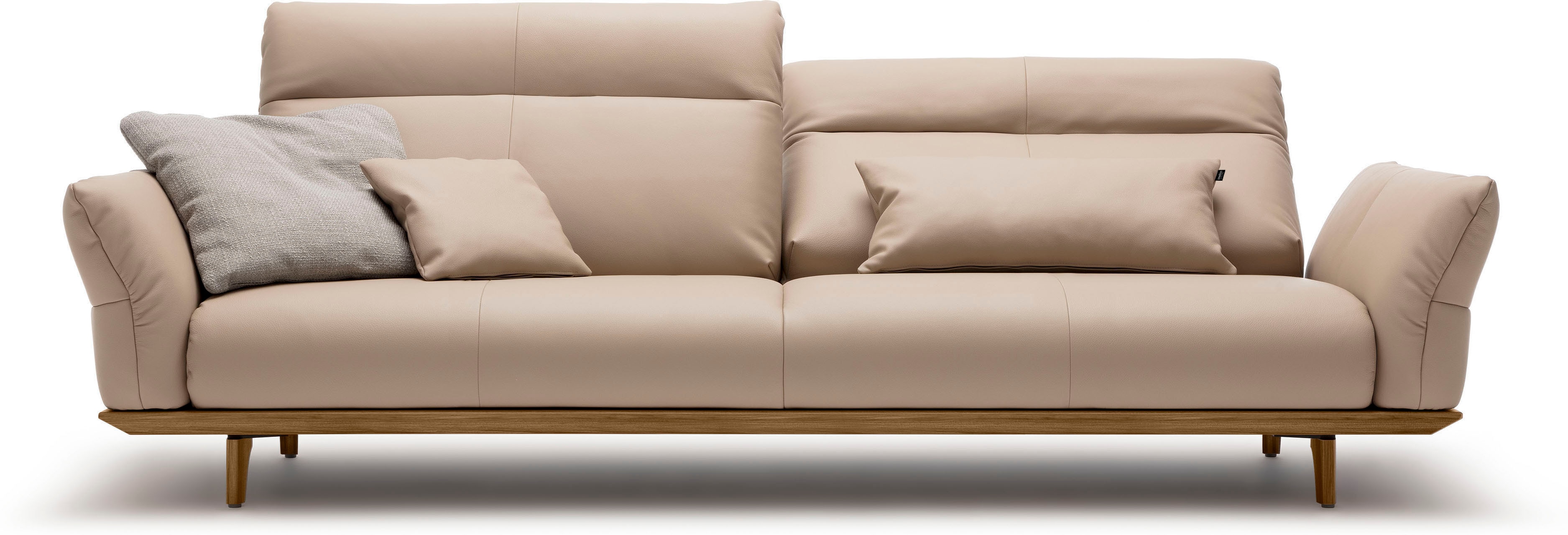 Creation BY ROLF BENZ 4-Sitzer "CR.460 mit verstellbarer Rückenlehne, Designsofa, bequem" Sockel in Nussbaum, Füße Nussbaum, Breite 248 cm