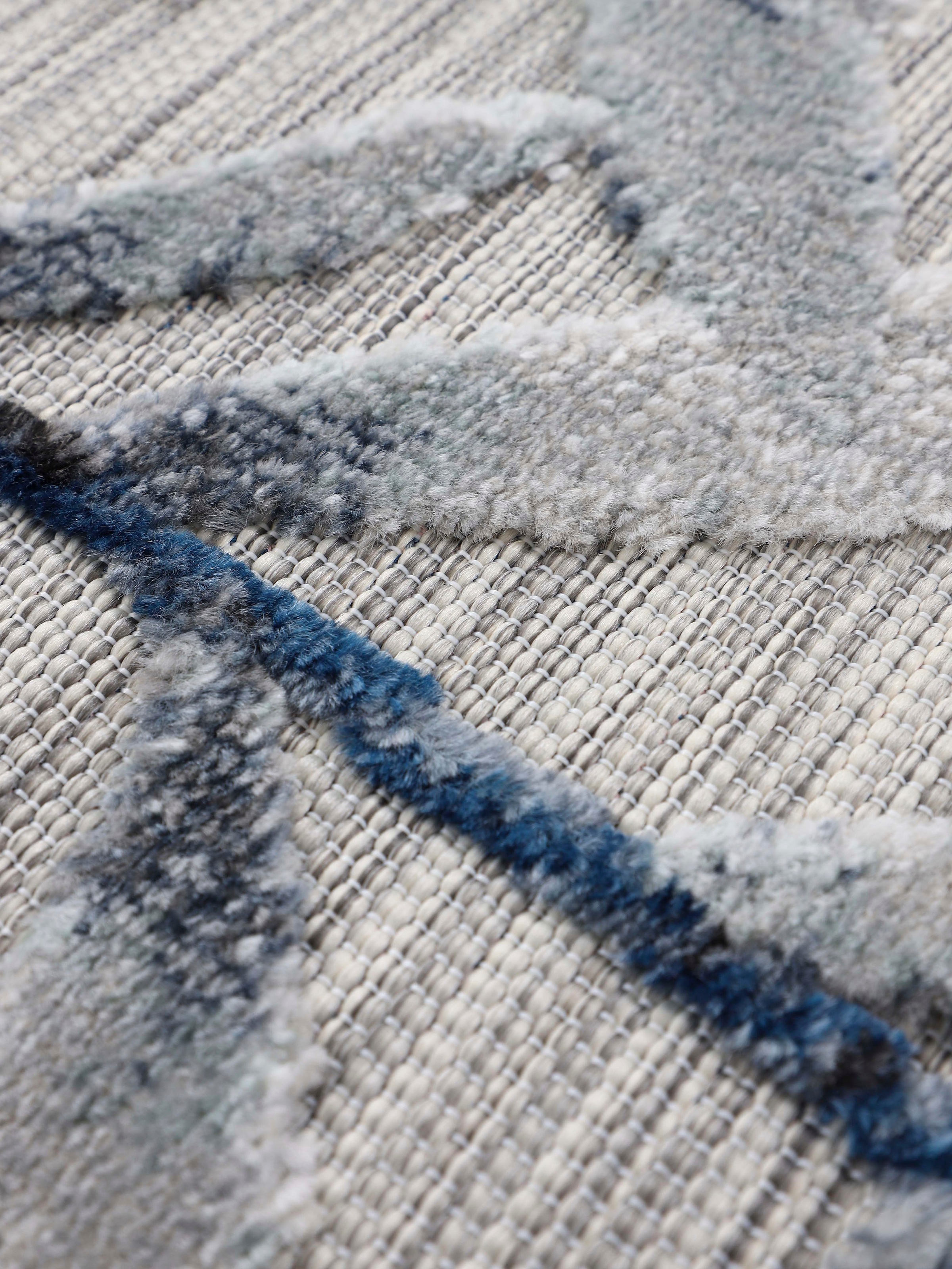 carpetfine Teppich »Deja 100«, rechteckig, 4 mm Höhe, robustes Flachgewebe, Motiv- Floral Palmenblätter, Hoch-Tief Effekt