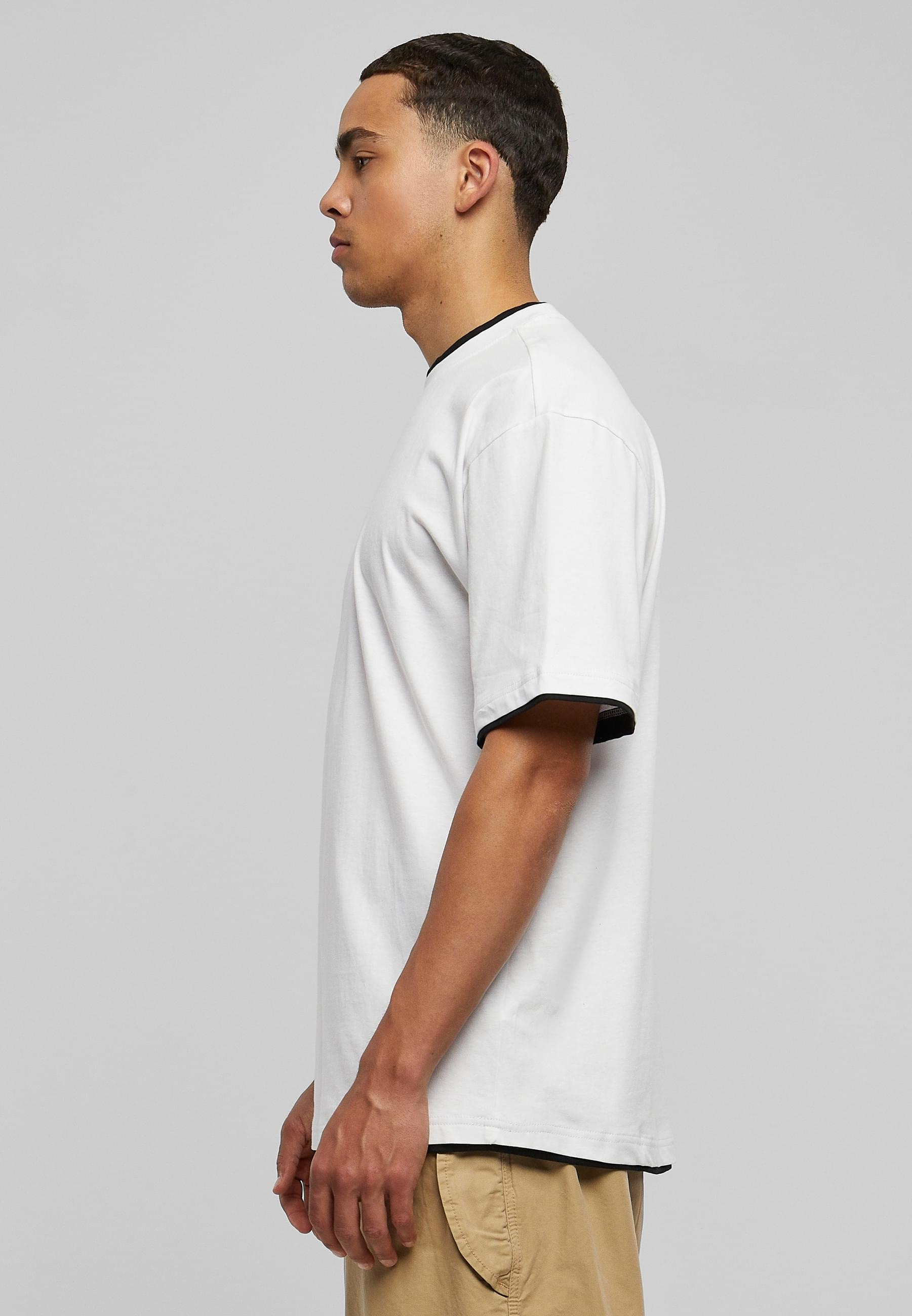 URBAN CLASSICS Kurzarmshirt »Urban Classics Herren Contrast Tall Tee«, (1 tlg.)