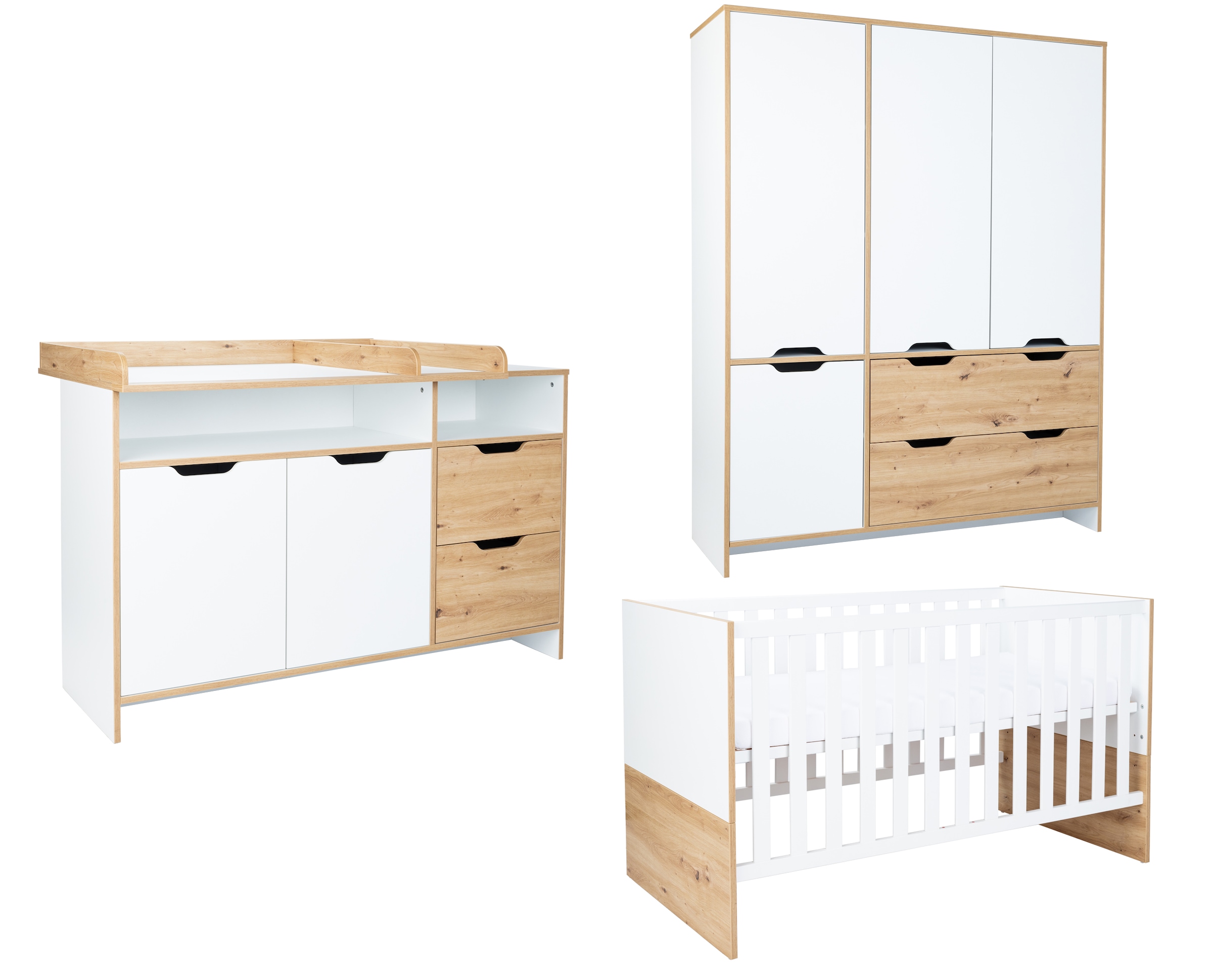 Babymöbel-Set »Babyzimmer Set »Maxim« 3-teilig«, (Set, 3 tlg., Babymöbel-Set »Maxim«),...