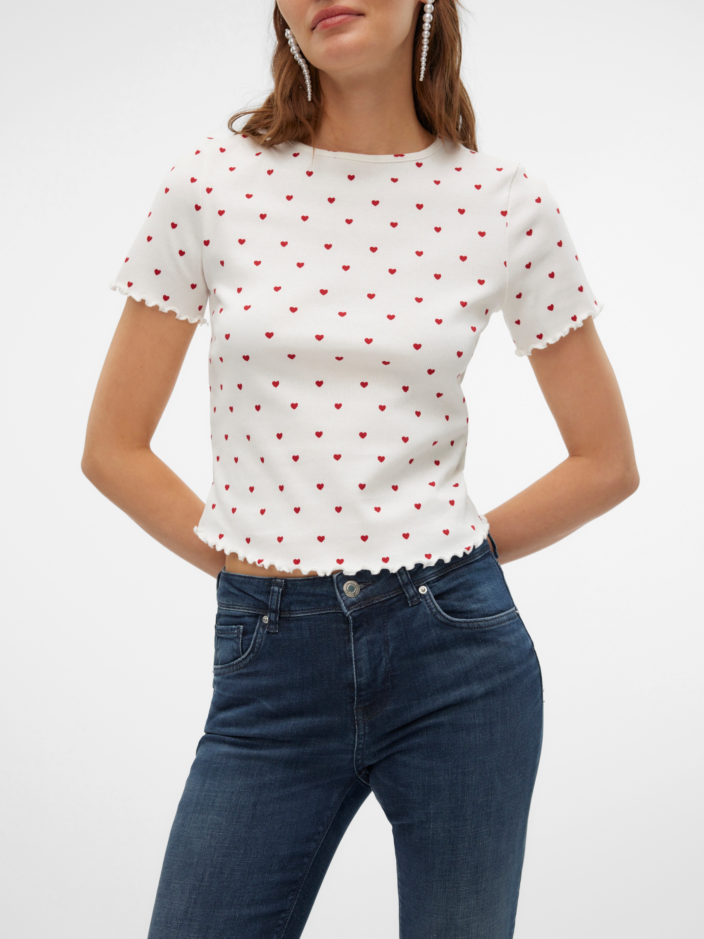 Vero Moda Kurzarmshirt "VMHARRY SS O-NECK TOP JRS NOOS" günstig online kaufen