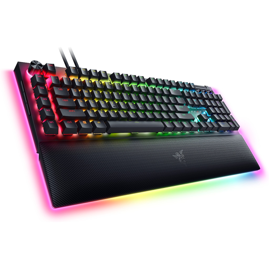 RAZER Gaming-Tastatur »BlackWidow V4 Pro Green Switch«, (Fn-Tasten-Gaming-Modus-Ziffernblock-Makrotasten-Multimedia-Tasten-Handgelenkauflage)