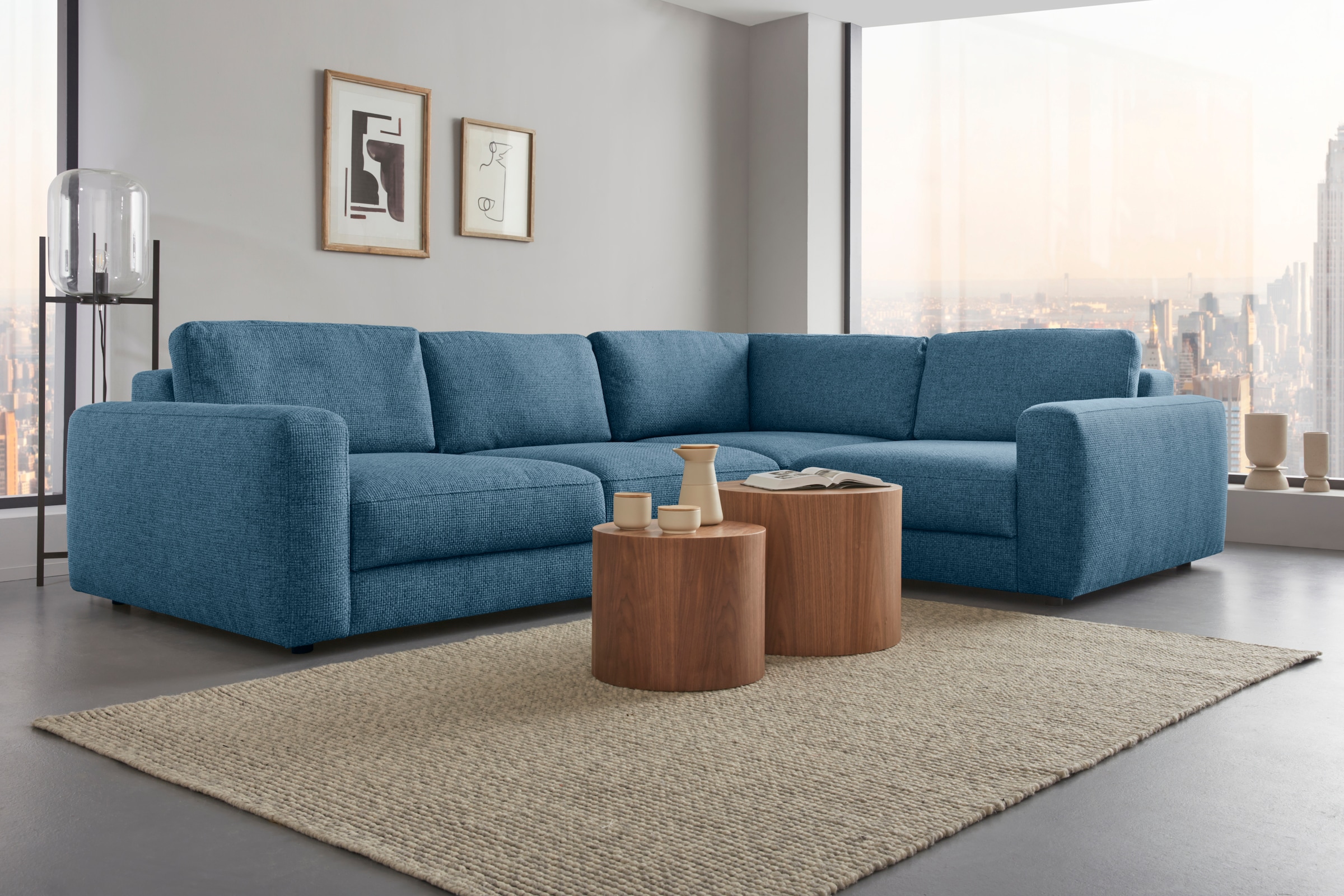 Places of Style Ecksofa "Bloomfield, L-Form", extra tiefe Sitzfläche, wahlw günstig online kaufen