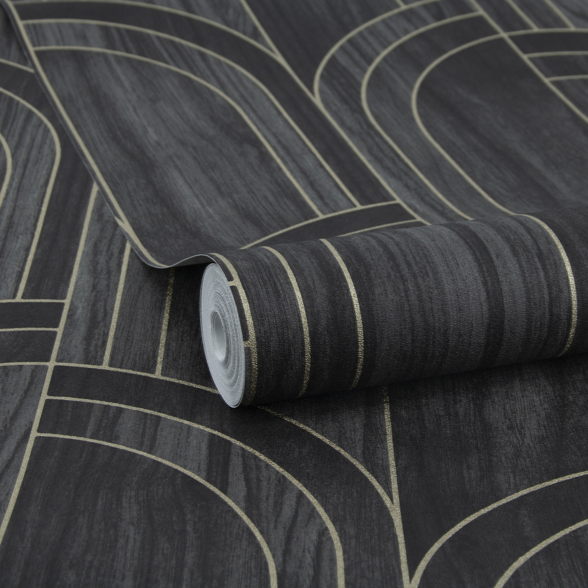 Sublime Modella Floral Black Wallpaper in White | Size: 10000mm x 520mm