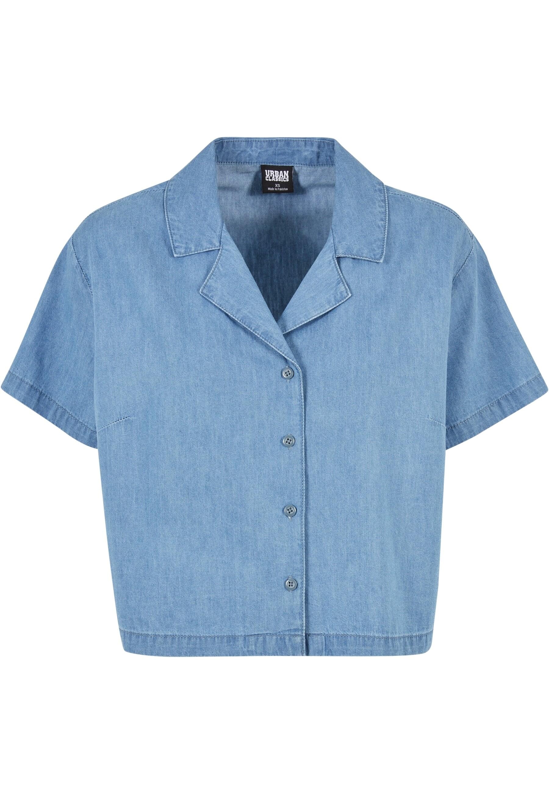 URBAN CLASSICS Klassische Bluse "Urban Classics Damen Ladies Light Denim Resort Shirt"